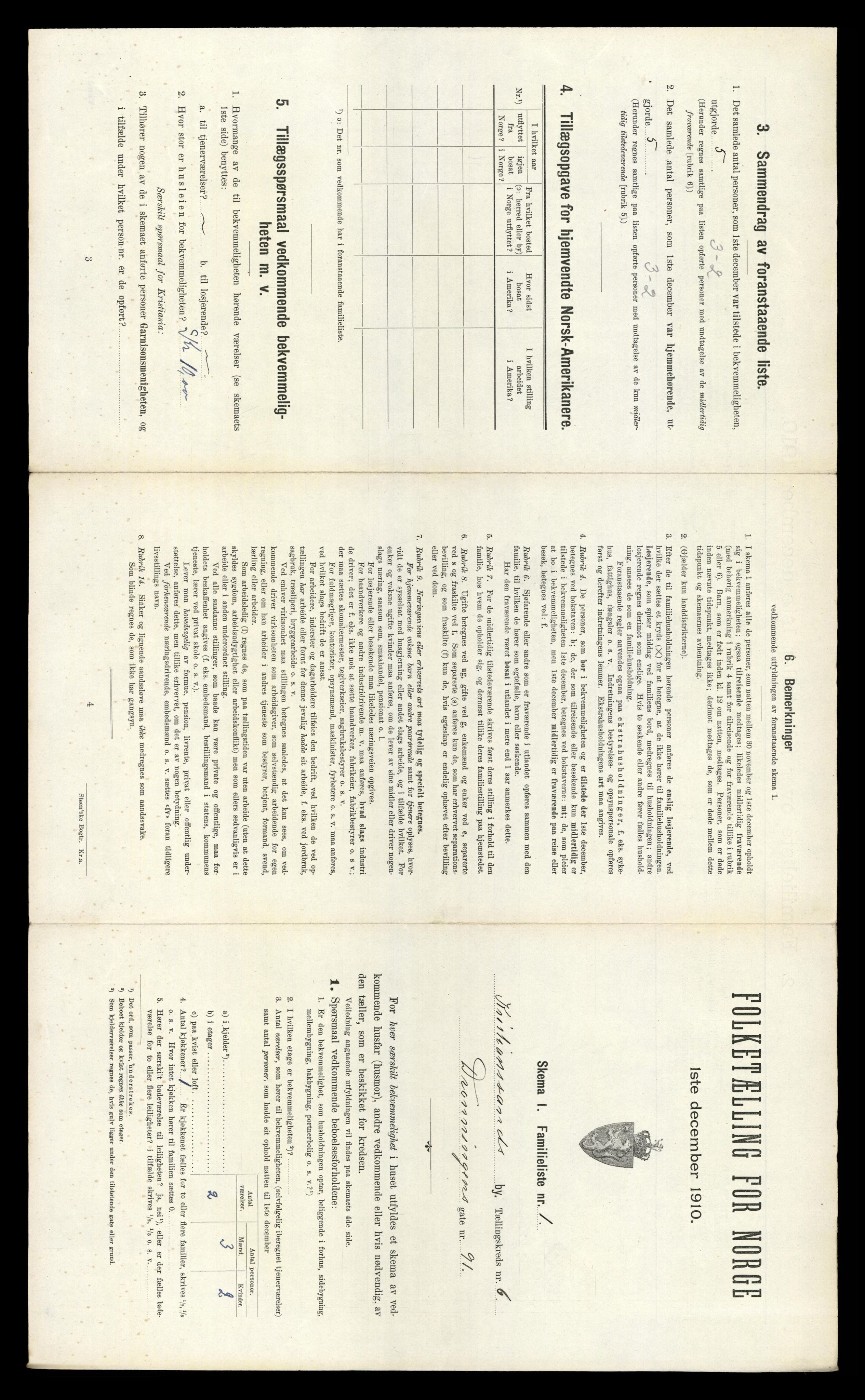 RA, 1910 census for Kristiansand, 1910, p. 1518