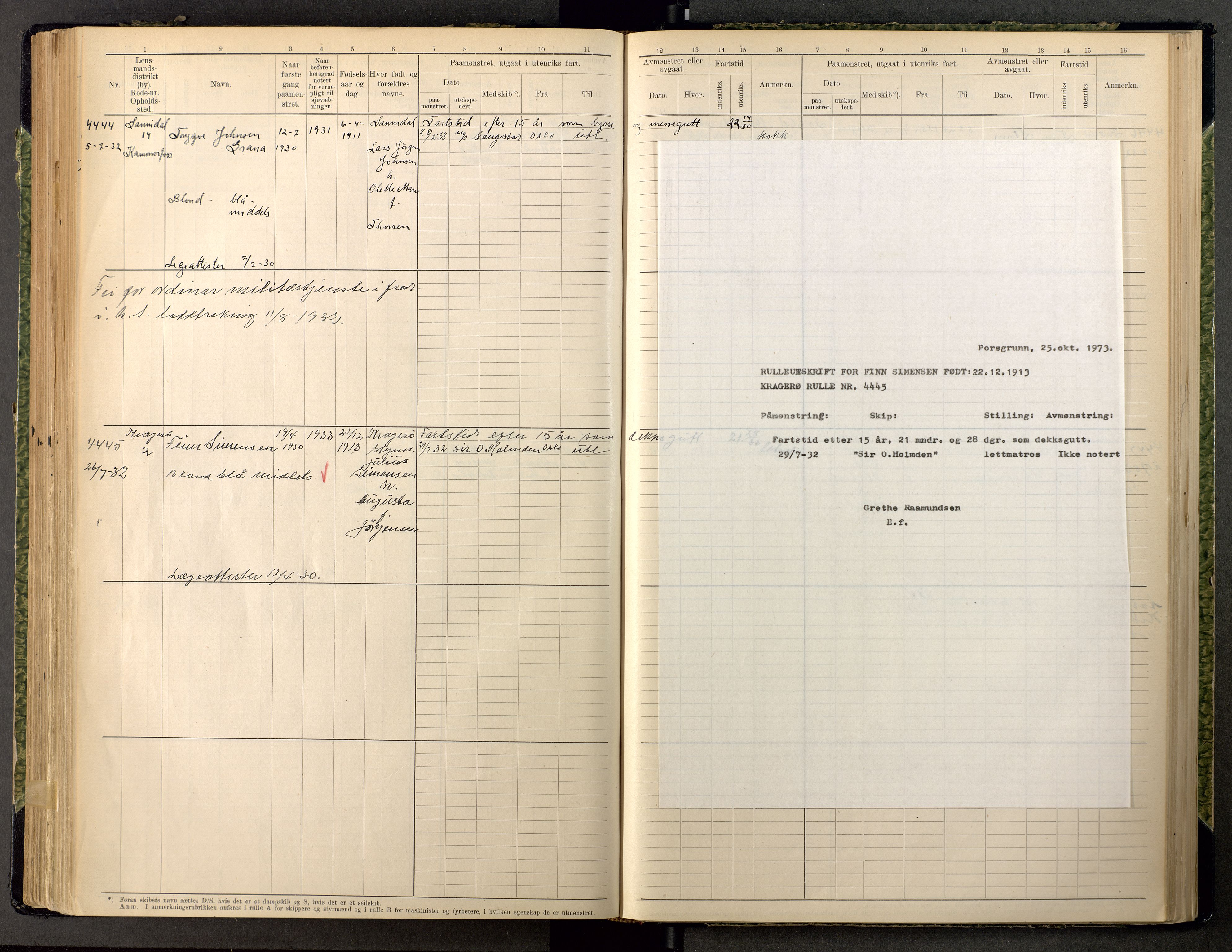 Kragerø innrulleringskontor, SAKO/A-830/F/Fc/L0011: Hovedrulle, 1914-1948, p. 294