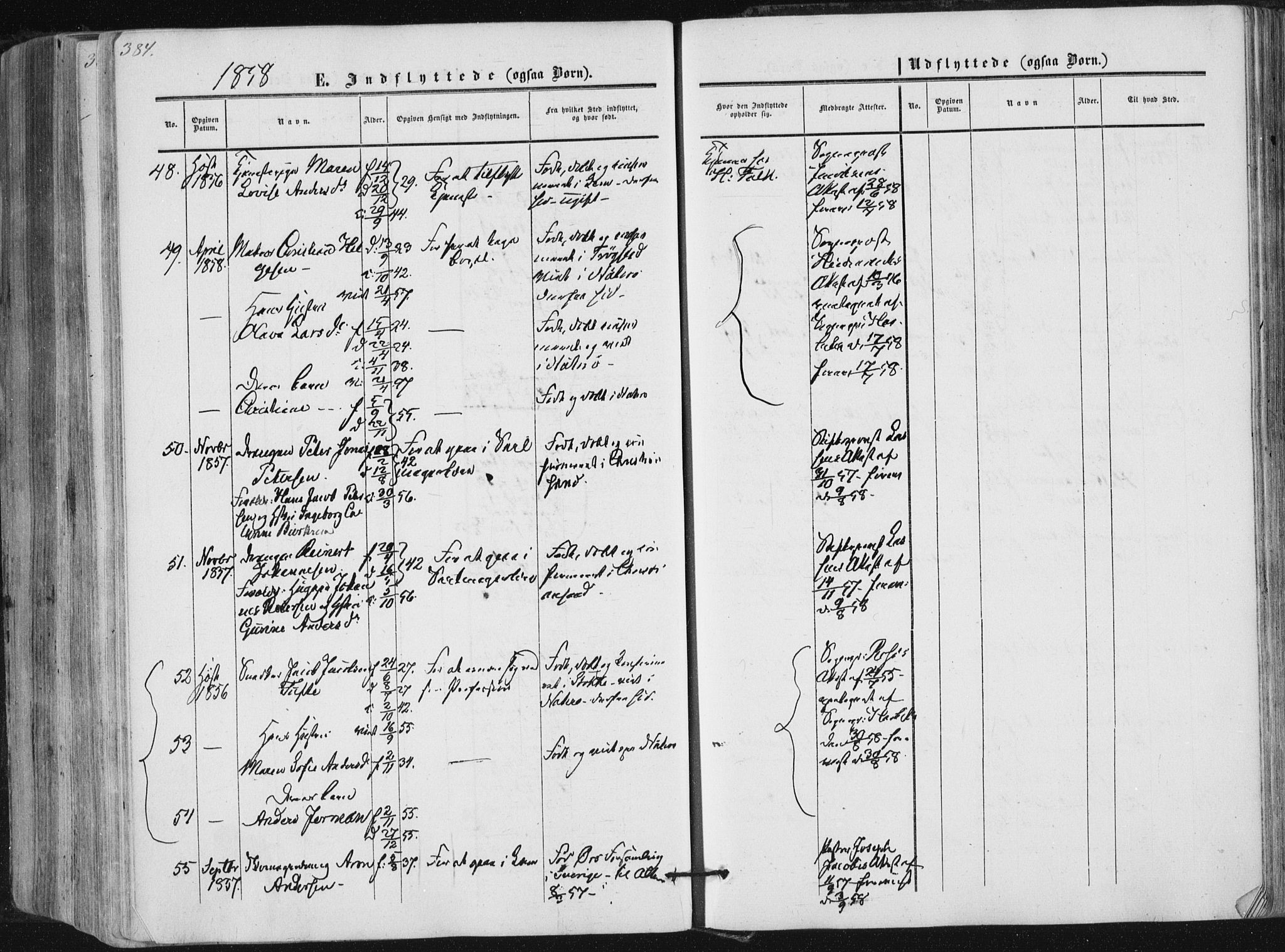 Tønsberg kirkebøker, AV/SAKO-A-330/F/Fa/L0008: Parish register (official) no. I 8, 1855-1864, p. 384