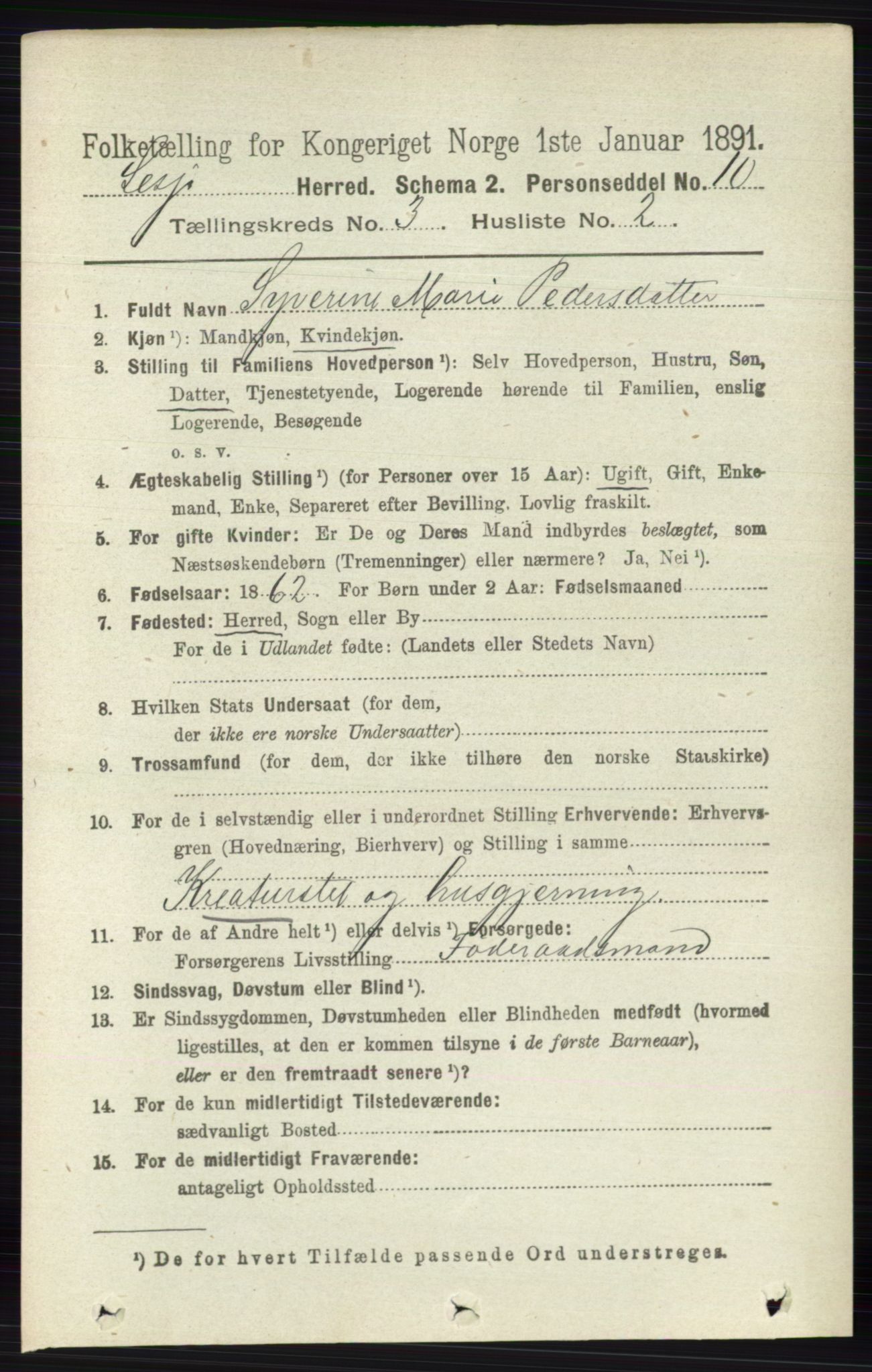 RA, 1891 census for 0512 Lesja, 1891, p. 644