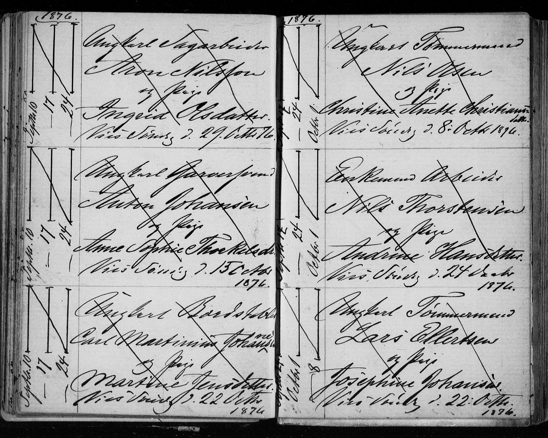 Bragernes kirkebøker, AV/SAKO-A-6/H/Ha/L0006: Banns register no. 6, 1873-1896