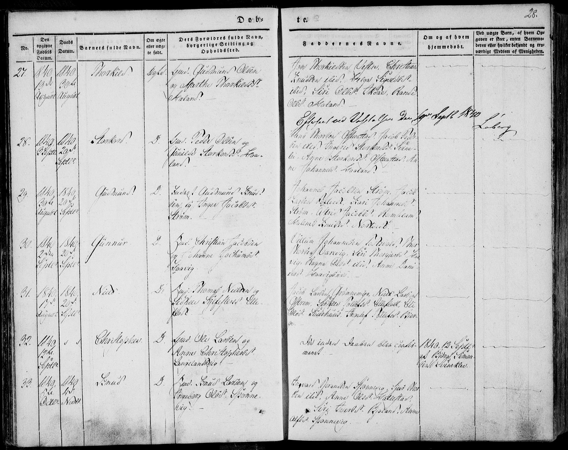 Skjold sokneprestkontor, AV/SAST-A-101847/H/Ha/Haa/L0006: Parish register (official) no. A 6.1, 1835-1858, p. 28