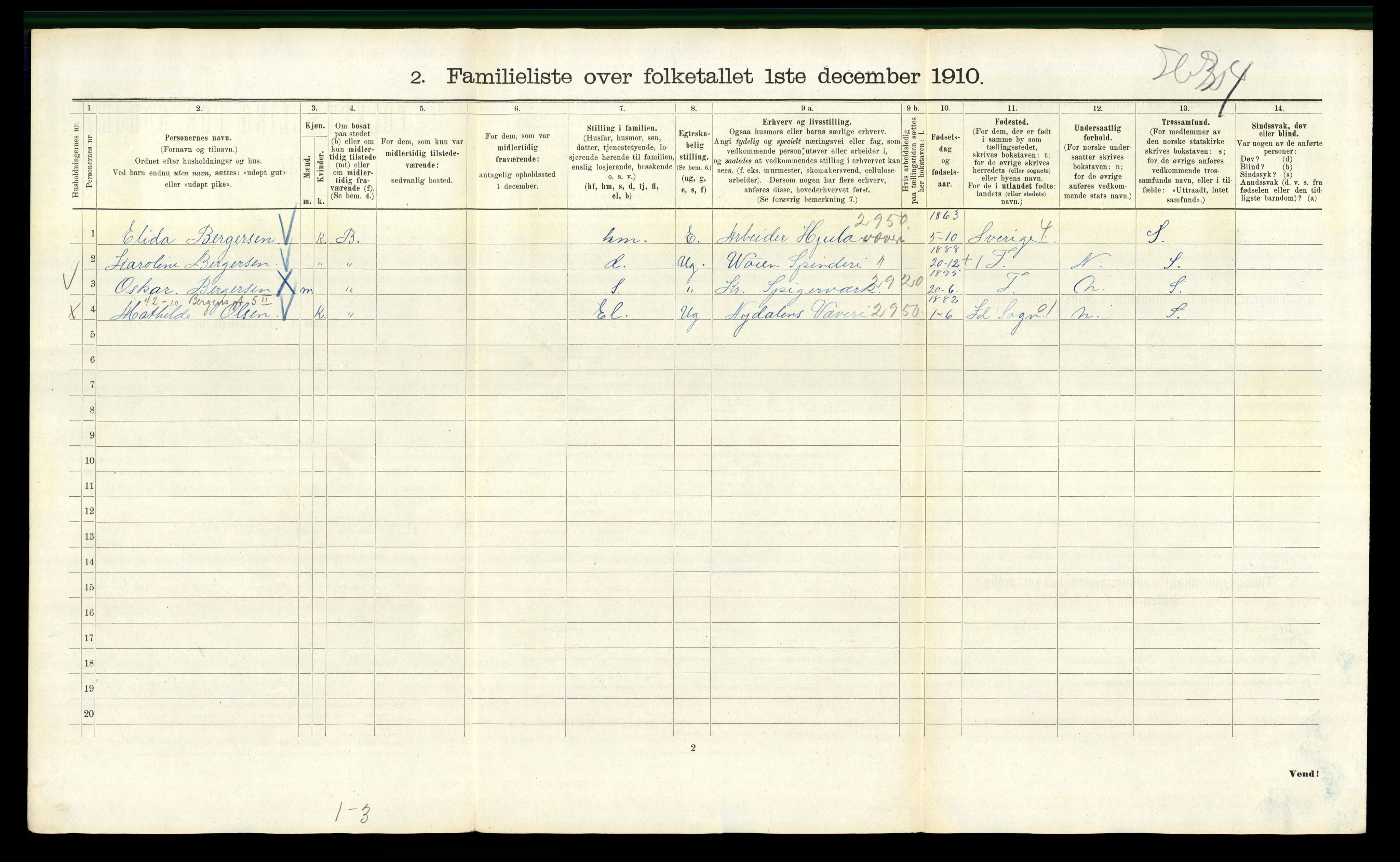RA, 1910 census for Kristiania, 1910, p. 85170