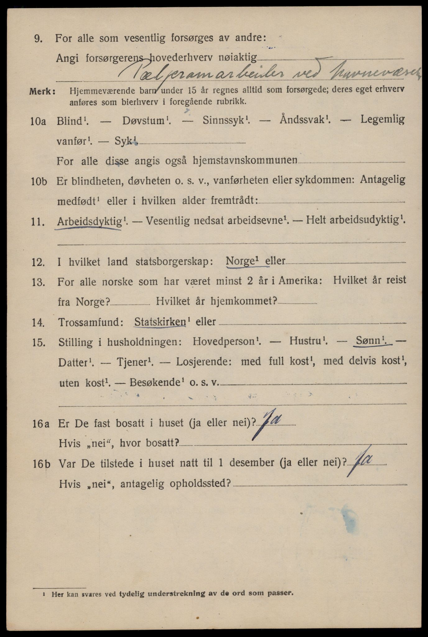 SAT, 1920 census for Trondheim, 1920, p. 127599