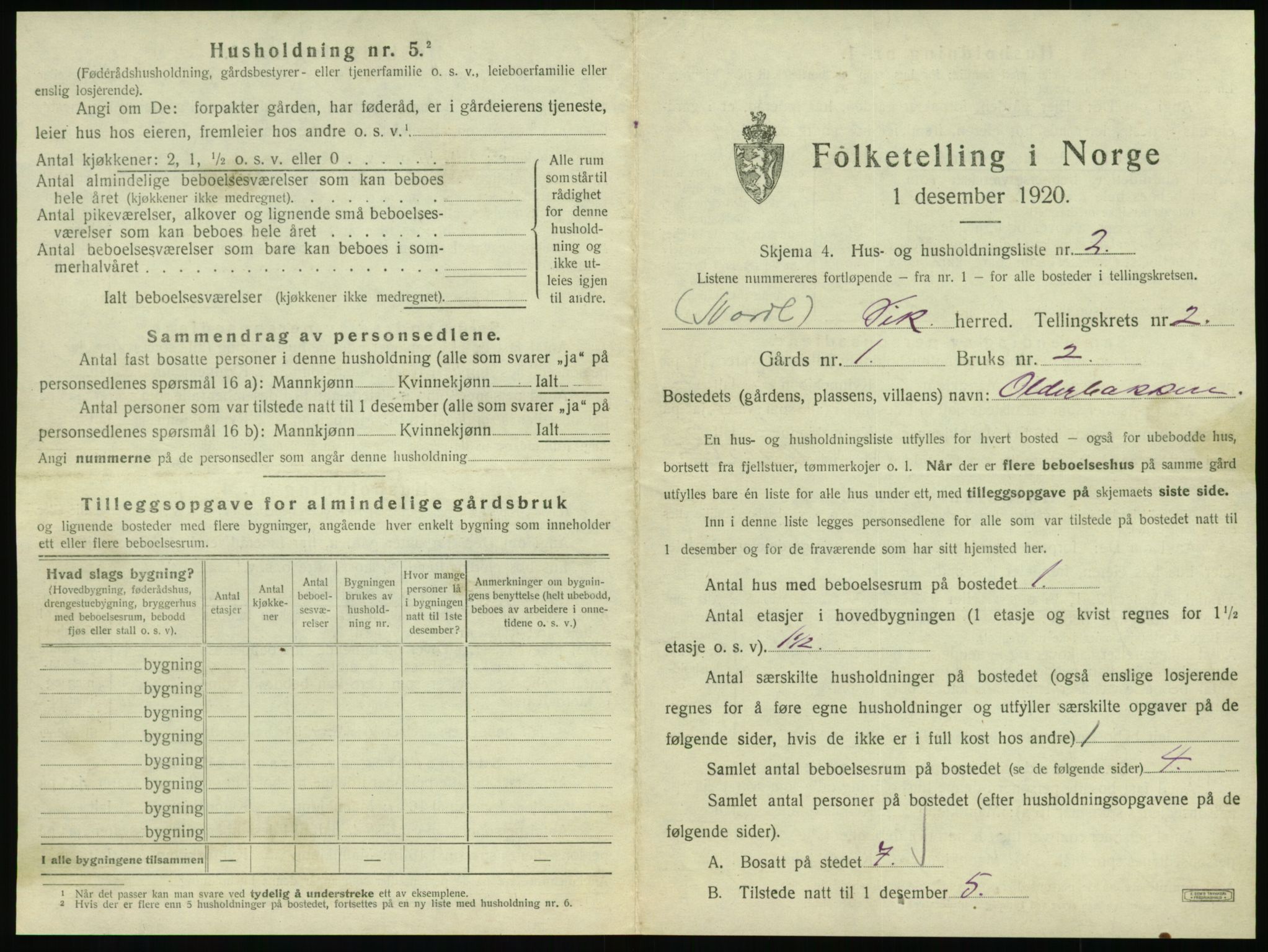 SAT, 1920 census for Vik, 1920, p. 79