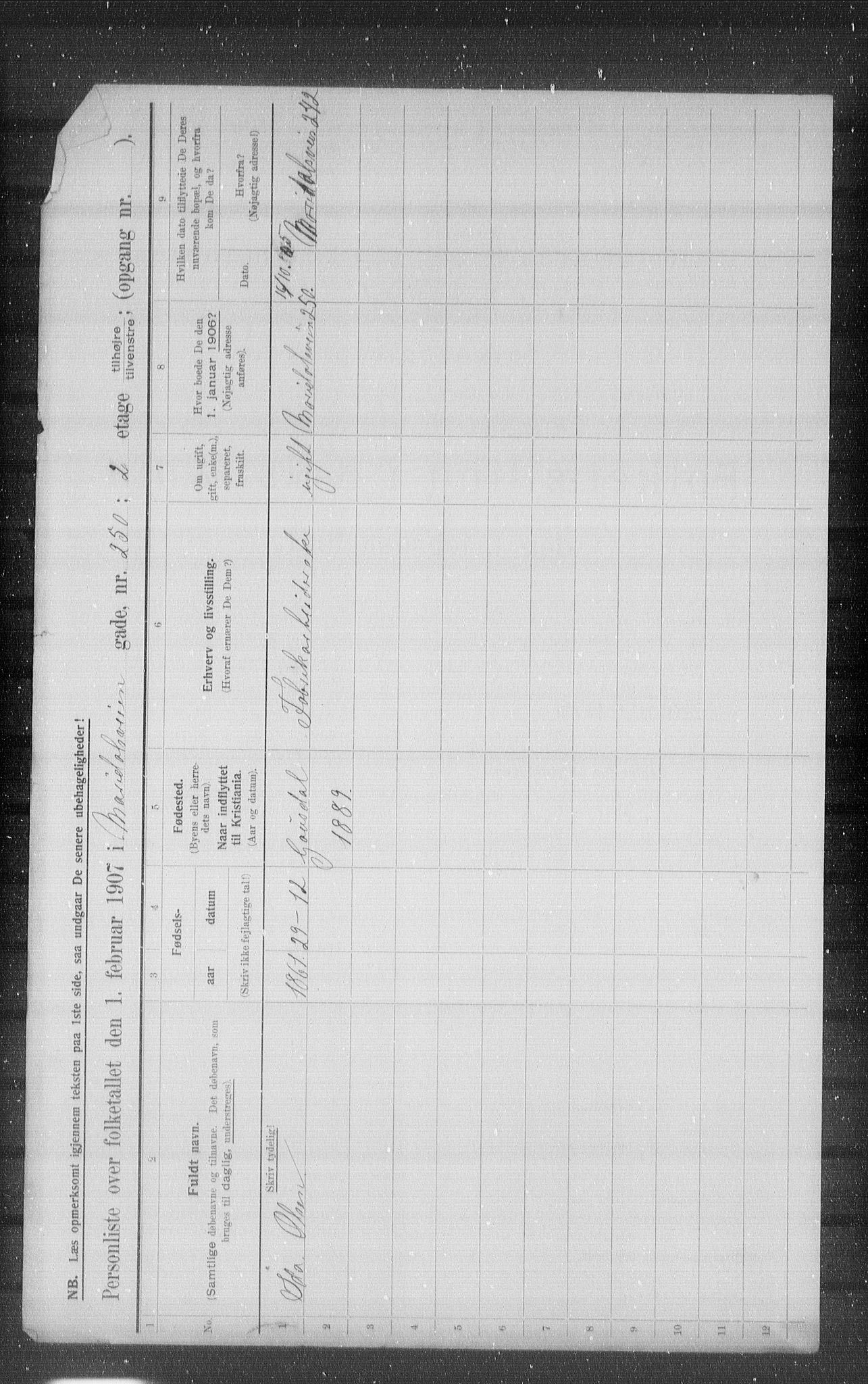 OBA, Municipal Census 1907 for Kristiania, 1907, p. 32077