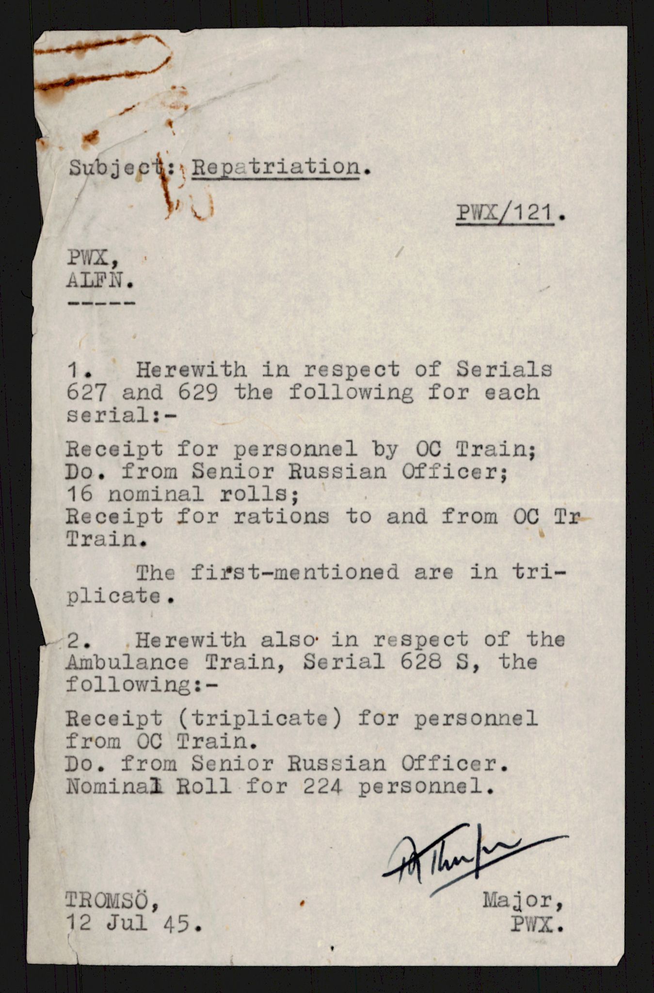 Flyktnings- og fangedirektoratet, Repatrieringskontoret, RA/S-1681/D/Db/L0016: Displaced Persons (DPs) og sivile tyskere, 1945-1948, p. 913