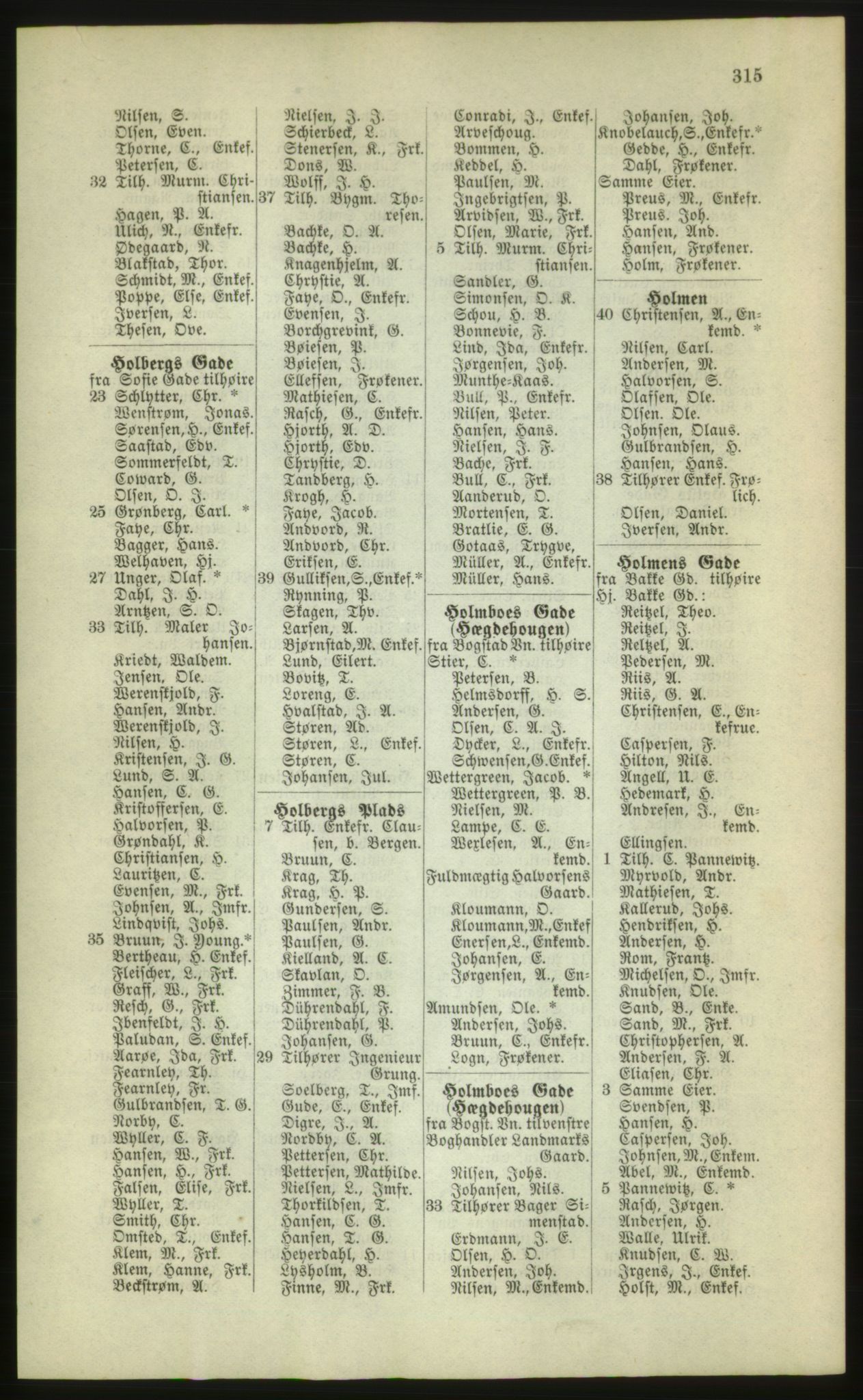 Kristiania/Oslo adressebok, PUBL/-, 1880, p. 315