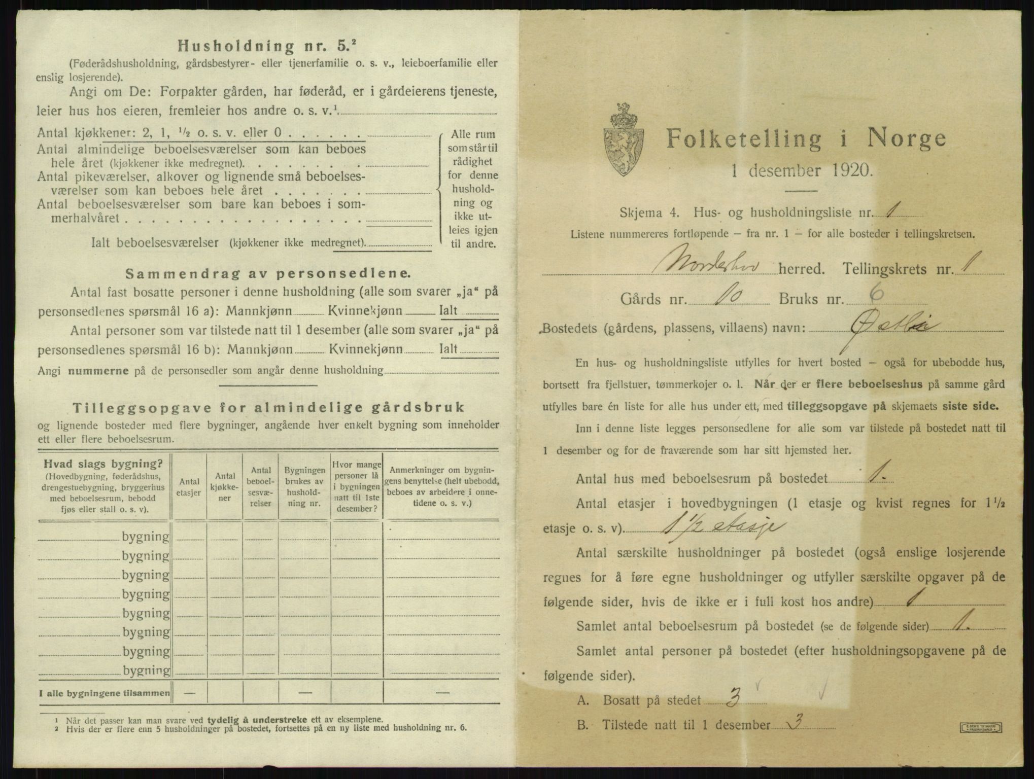 SAKO, 1920 census for Norderhov, 1920, p. 93