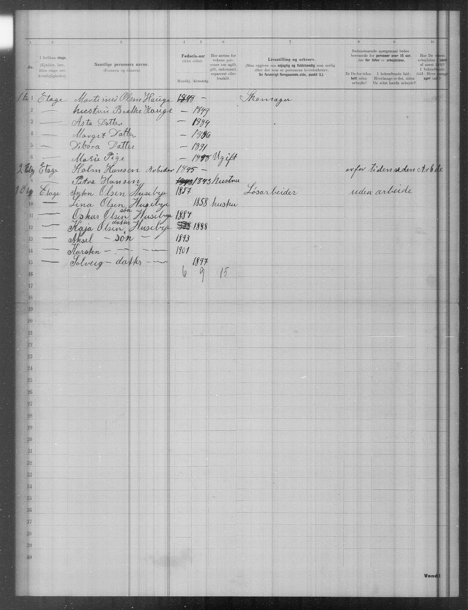 OBA, Municipal Census 1902 for Kristiania, 1902, p. 18960