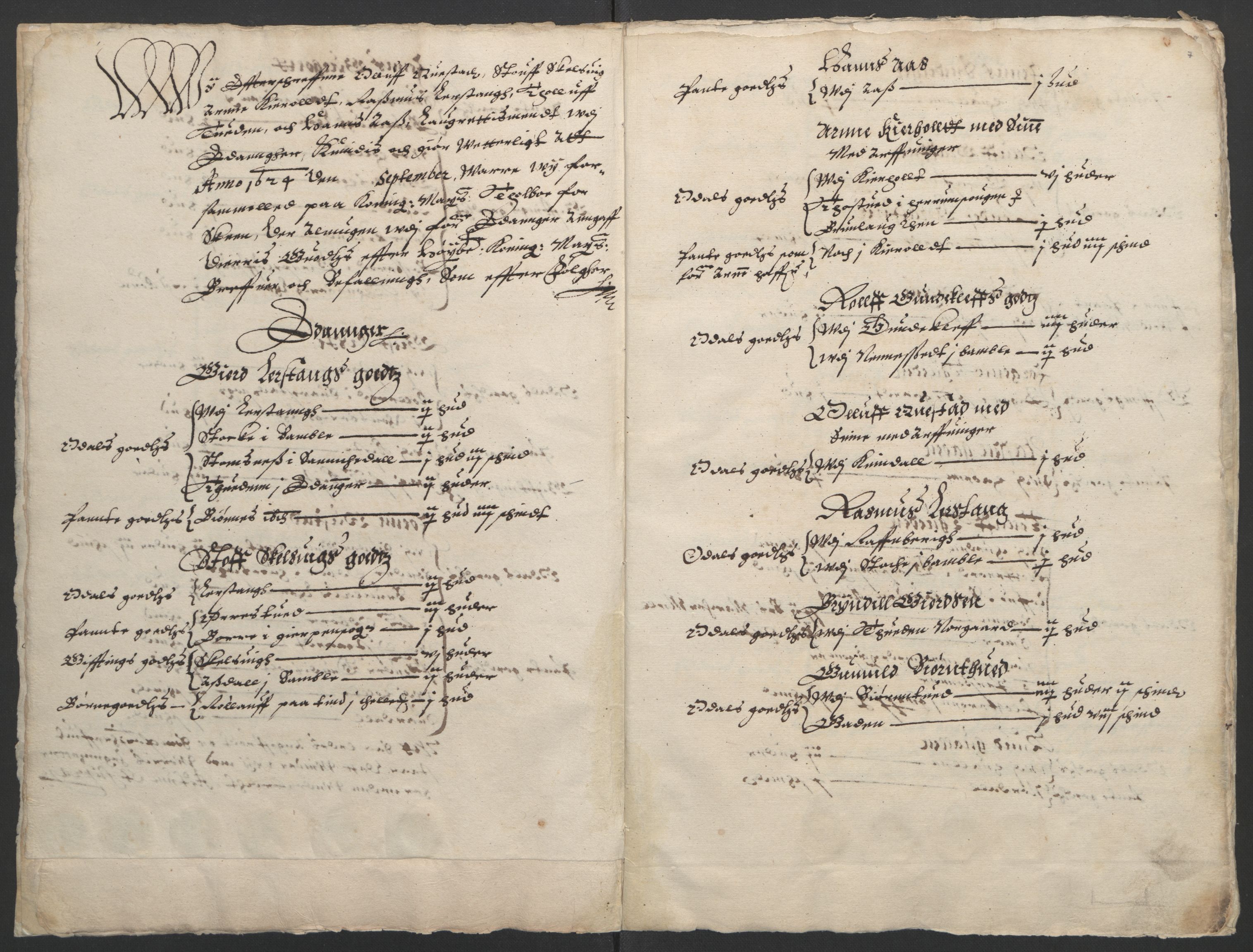 Stattholderembetet 1572-1771, RA/EA-2870/Ek/L0009/0002: Jordebøker til utlikning av rosstjeneste 1624-1626: / Odelsjordebøker for Bratsberg len, 1624, p. 9