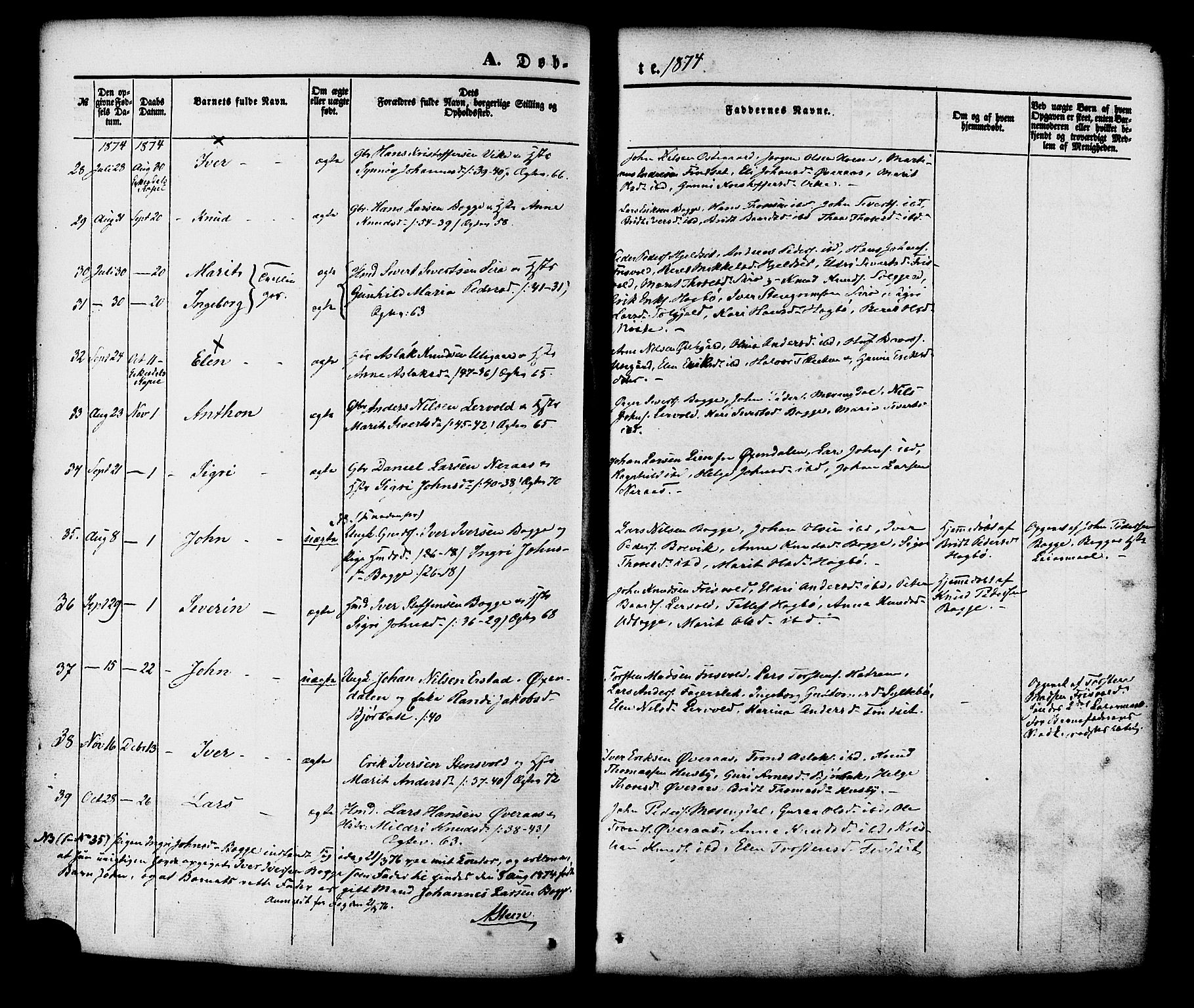 Ministerialprotokoller, klokkerbøker og fødselsregistre - Møre og Romsdal, AV/SAT-A-1454/552/L0637: Parish register (official) no. 552A01, 1845-1879, p. 74