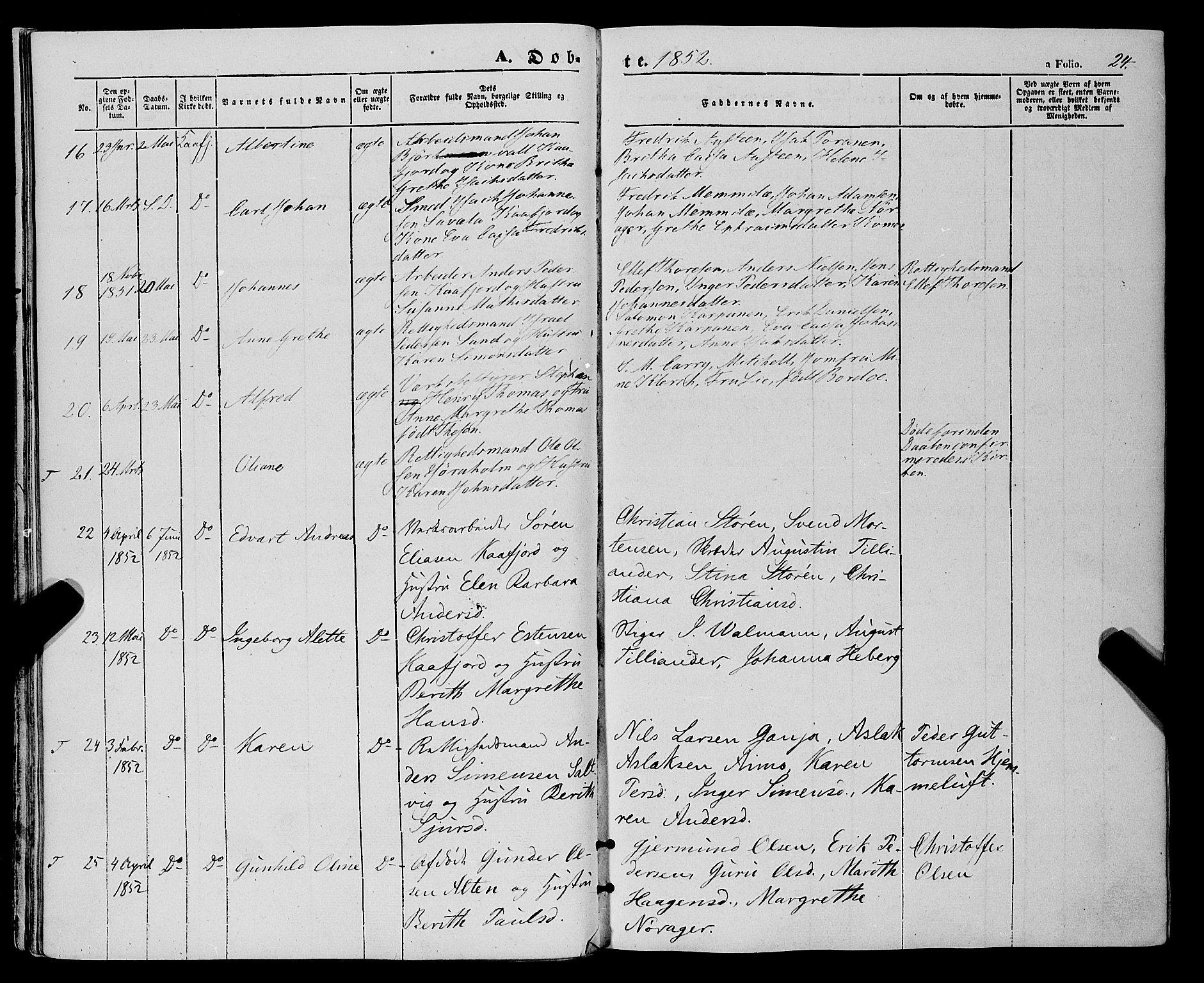 Talvik sokneprestkontor, SATØ/S-1337/H/Ha/L0016kirke: Parish register (official) no. 16, 1847-1857, p. 24