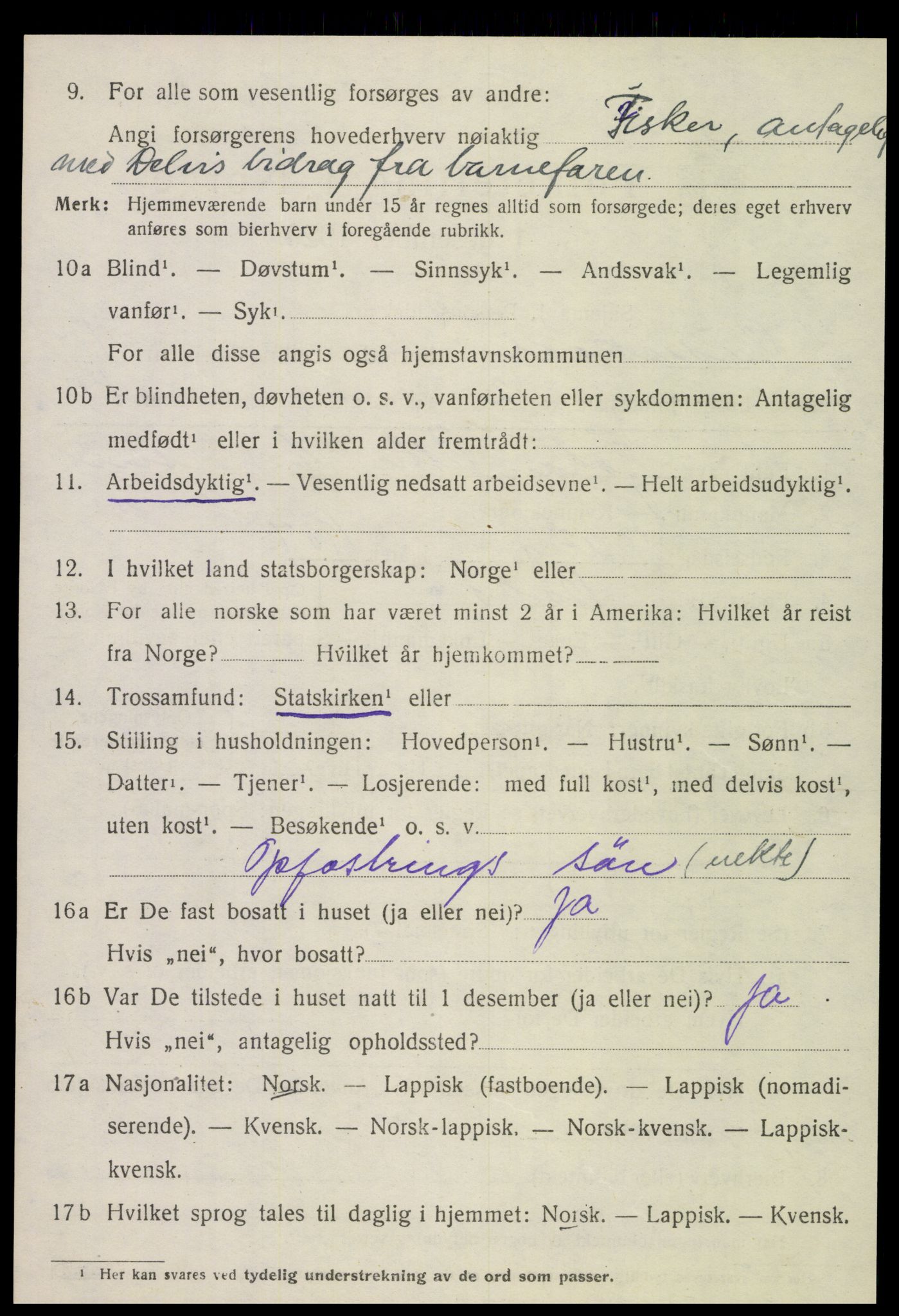 SAT, 1920 census for Gildeskål, 1920, p. 1637