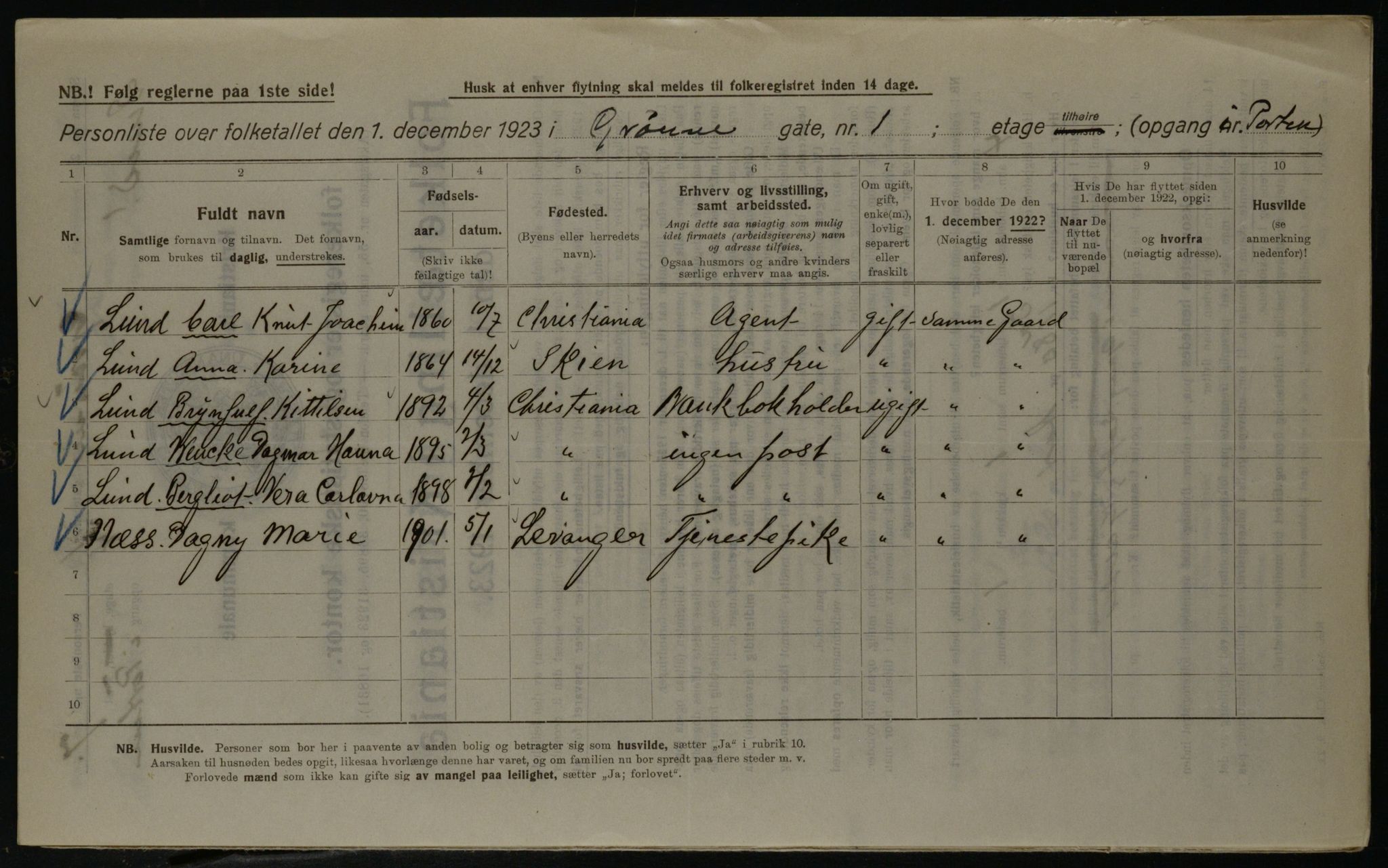 OBA, Municipal Census 1923 for Kristiania, 1923, p. 36104