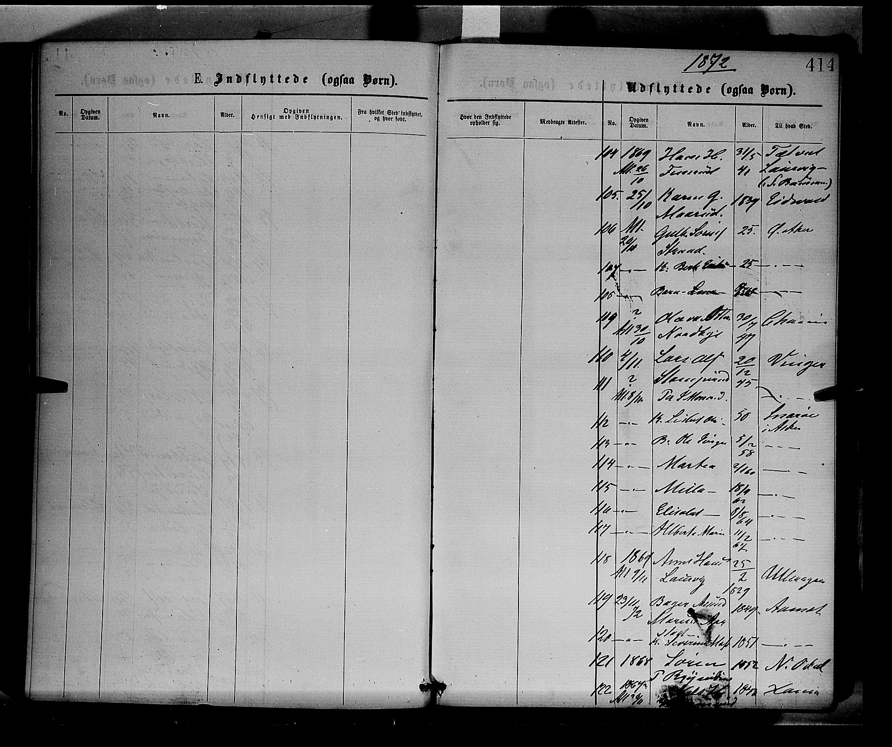 Sør-Odal prestekontor, SAH/PREST-030/H/Ha/Haa/L0004: Parish register (official) no. 4, 1870-1875, p. 414