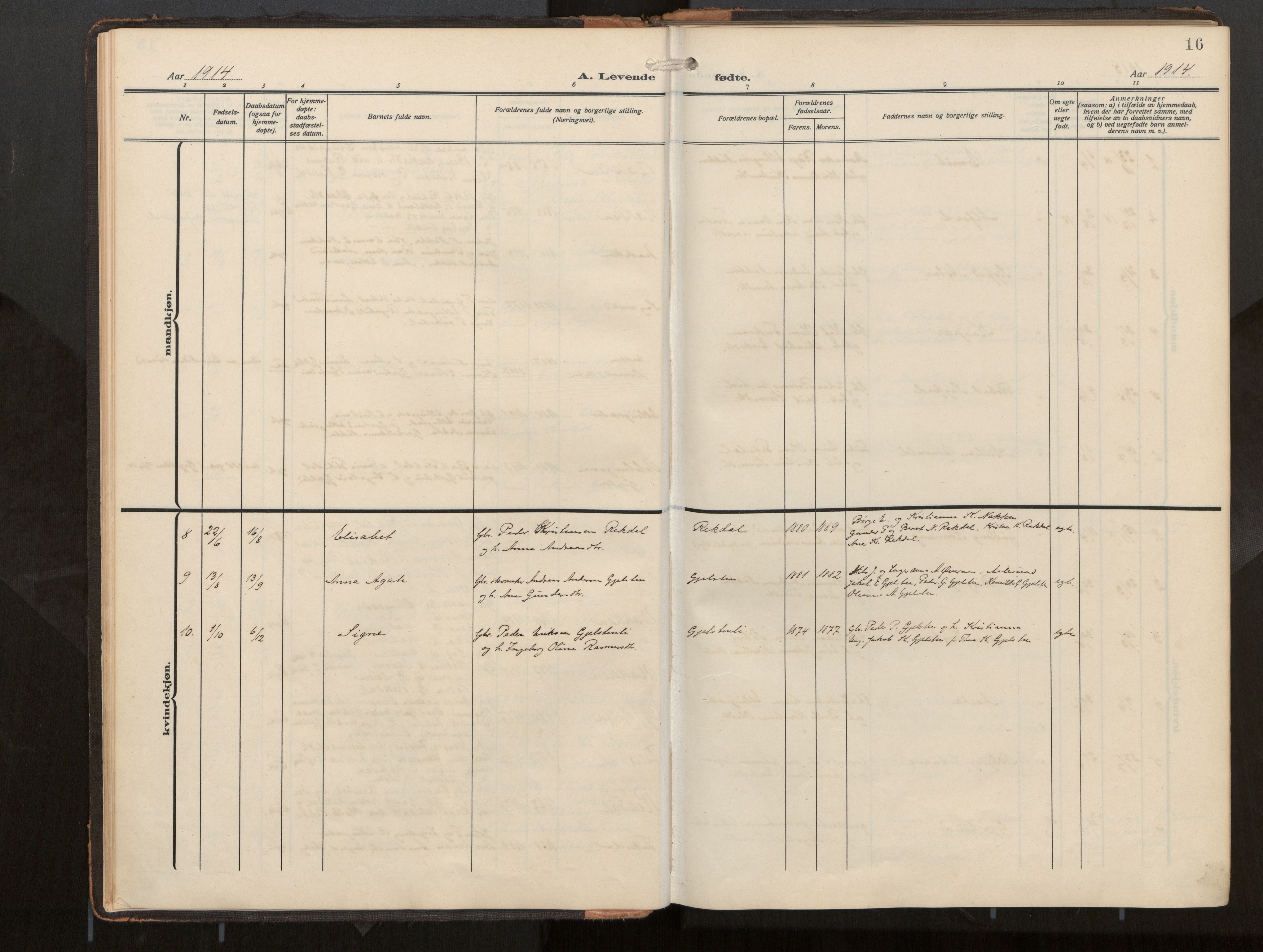 Ministerialprotokoller, klokkerbøker og fødselsregistre - Møre og Romsdal, AV/SAT-A-1454/540/L0540b: Parish register (official) no. 540A03, 1909-1932, p. 16