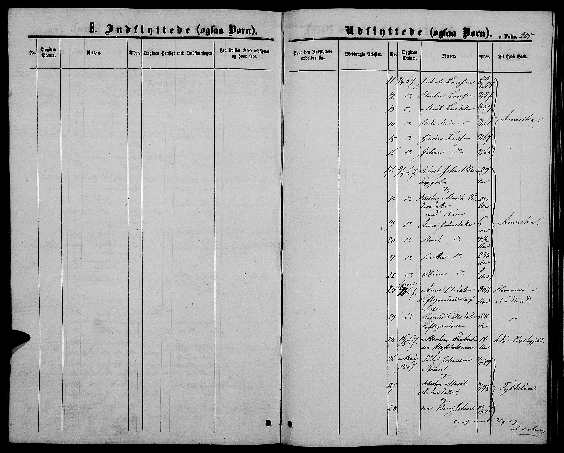Alvdal prestekontor, SAH/PREST-060/H/Ha/Hab/L0002: Parish register (copy) no. 2, 1863-1878, p. 205