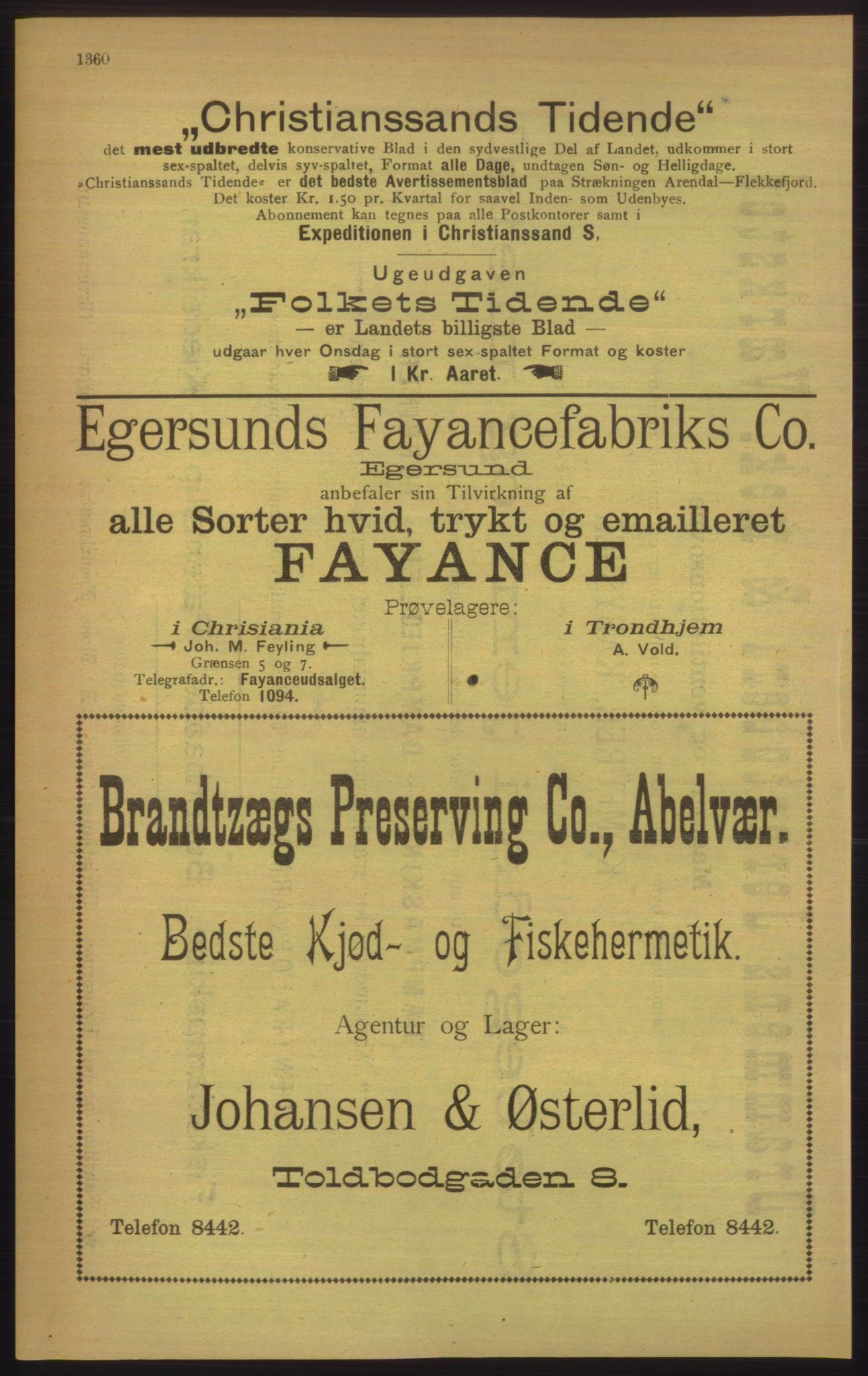 Kristiania/Oslo adressebok, PUBL/-, 1906, p. 1360