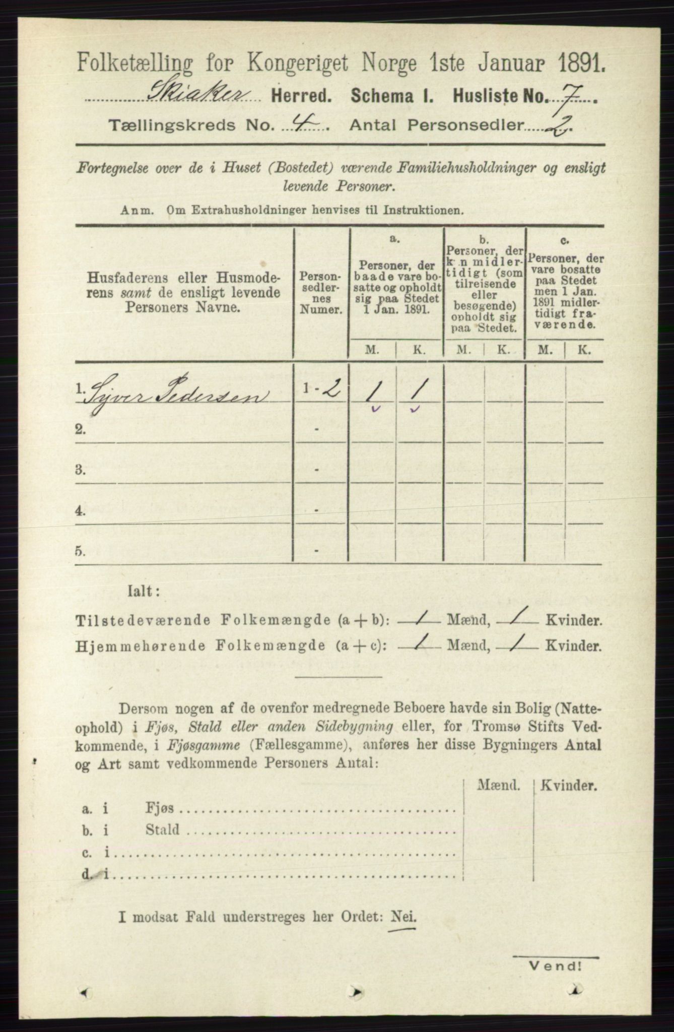 RA, 1891 census for 0513 Skjåk, 1891, p. 1302