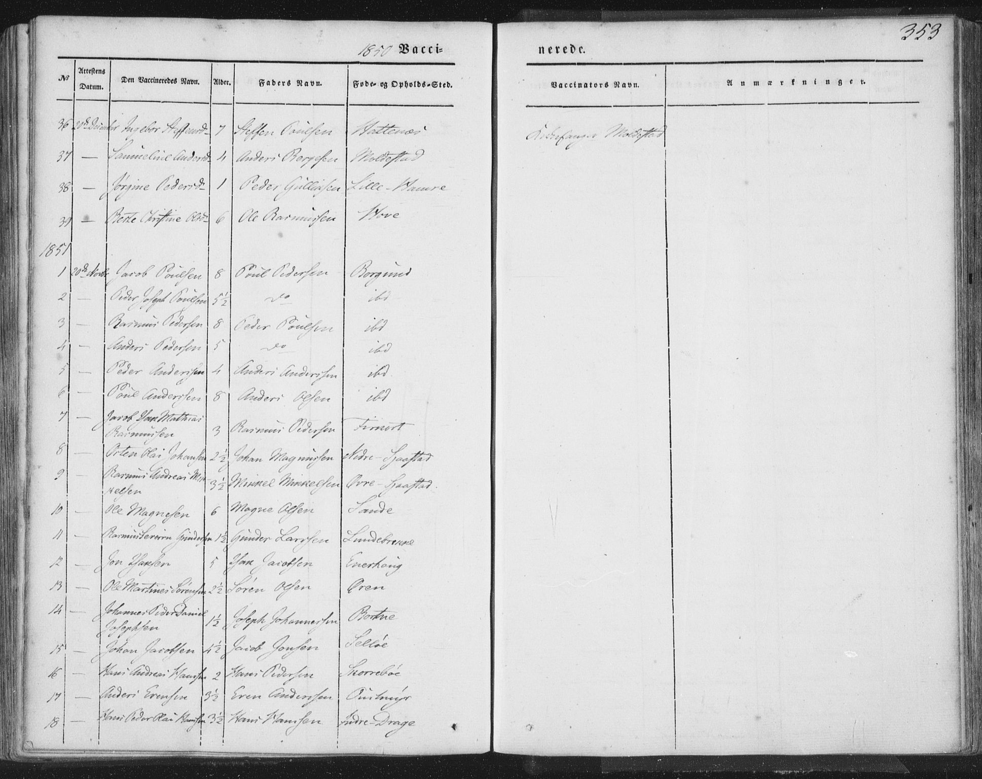 Selje sokneprestembete, AV/SAB-A-99938/H/Ha/Haa/Haaa: Parish register (official) no. A 10, 1844-1858, p. 353