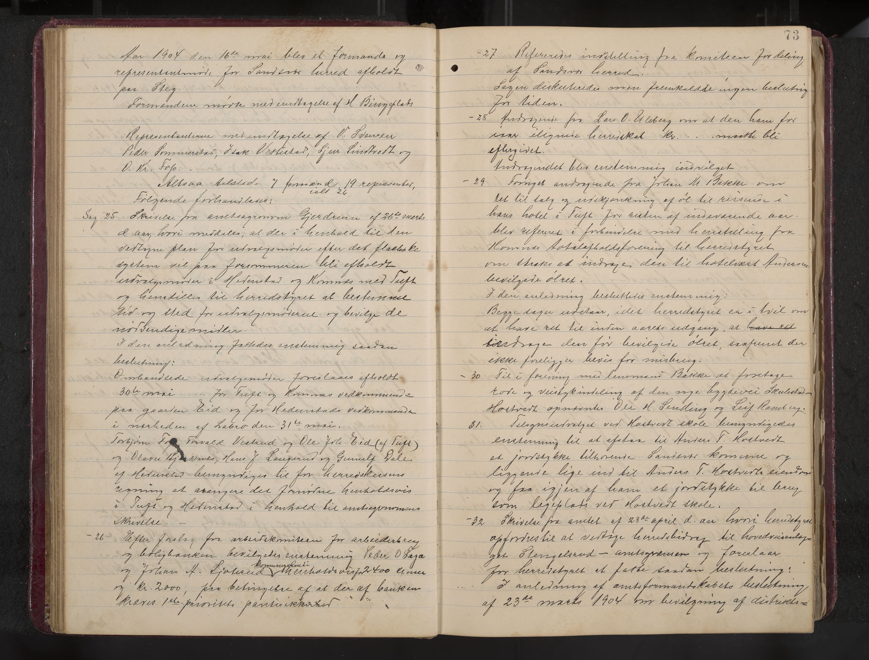 Ytre Sandsvær formannskap og sentraladministrasjon, IKAK/0629021/A/Aa/L0001: Møtebok med register, 1902-1919, p. 73