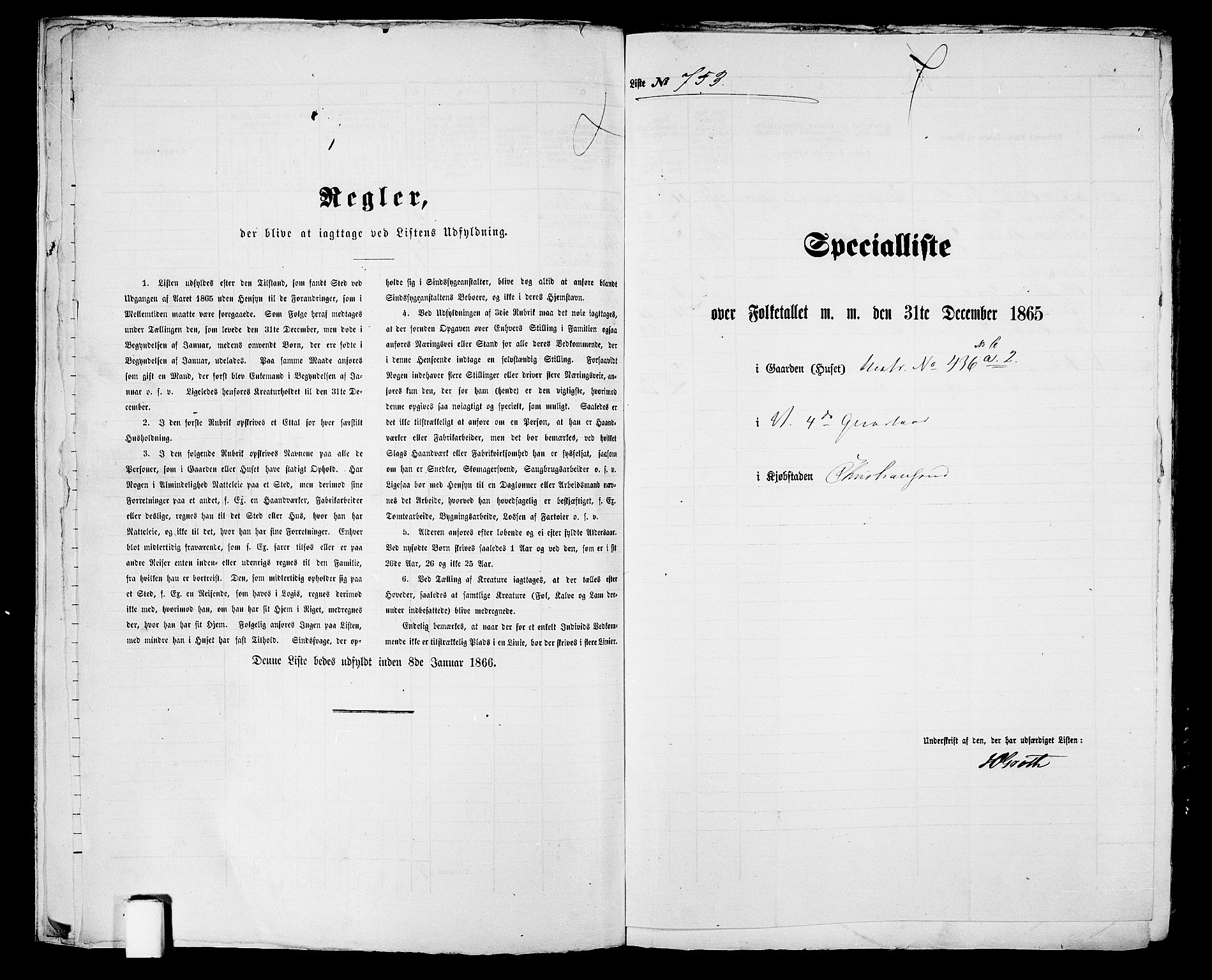 RA, 1865 census for Kristiansand, 1865, p. 1545