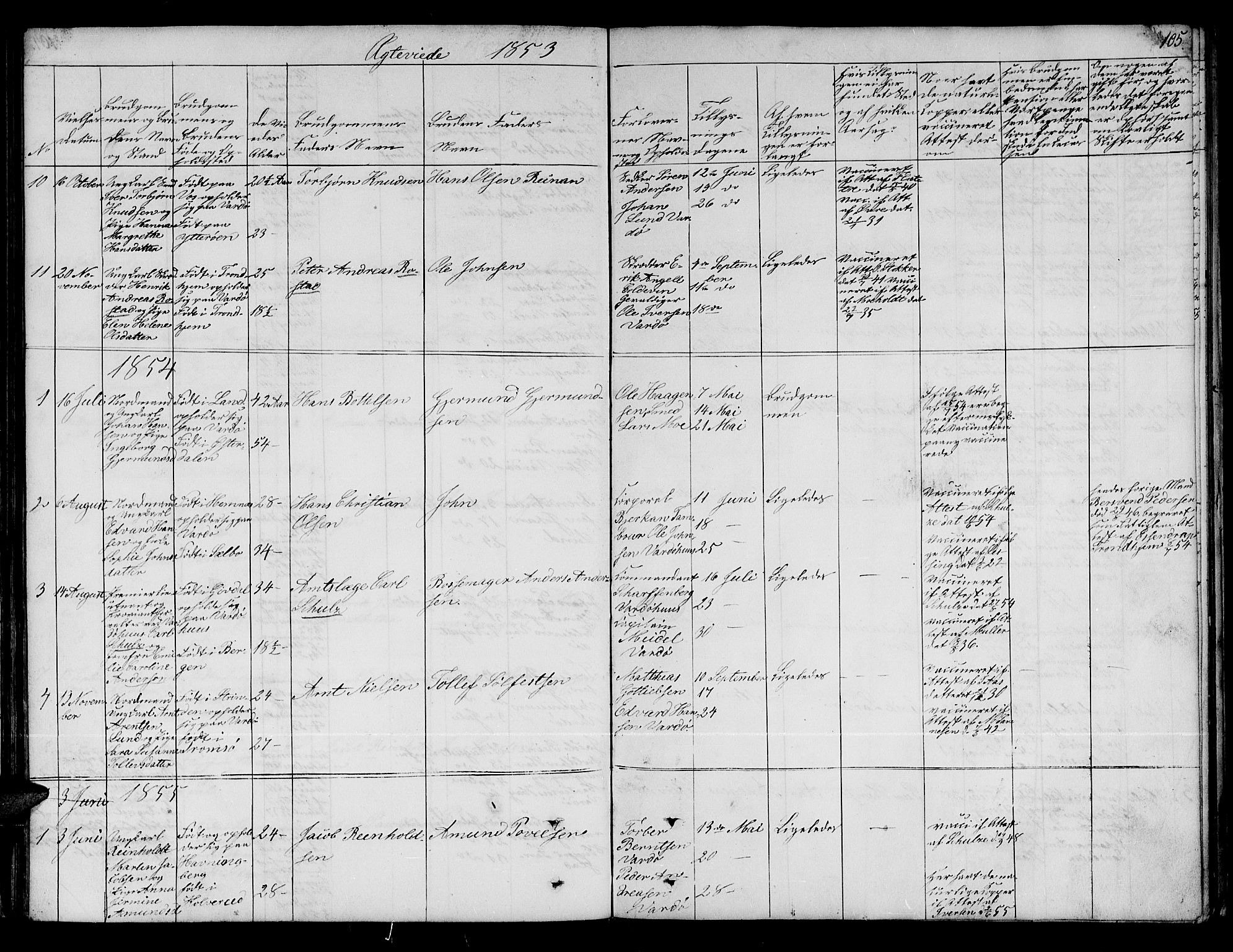 Vardø sokneprestkontor, SATØ/S-1332/H/Hb/L0001klokker: Parish register (copy) no. 1, 1844-1861, p. 105