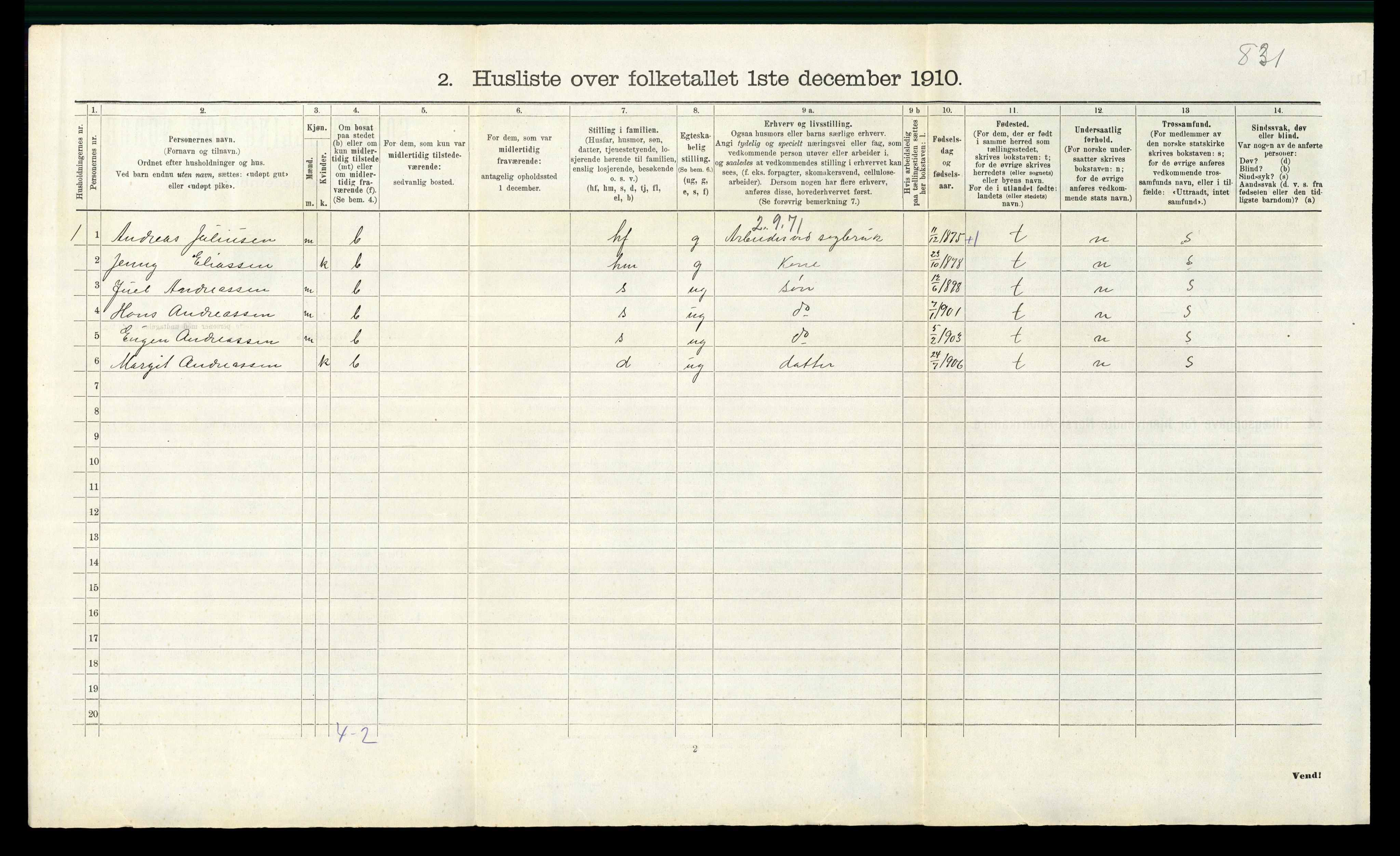 RA, 1910 census for Onsøy, 1910, p. 1262