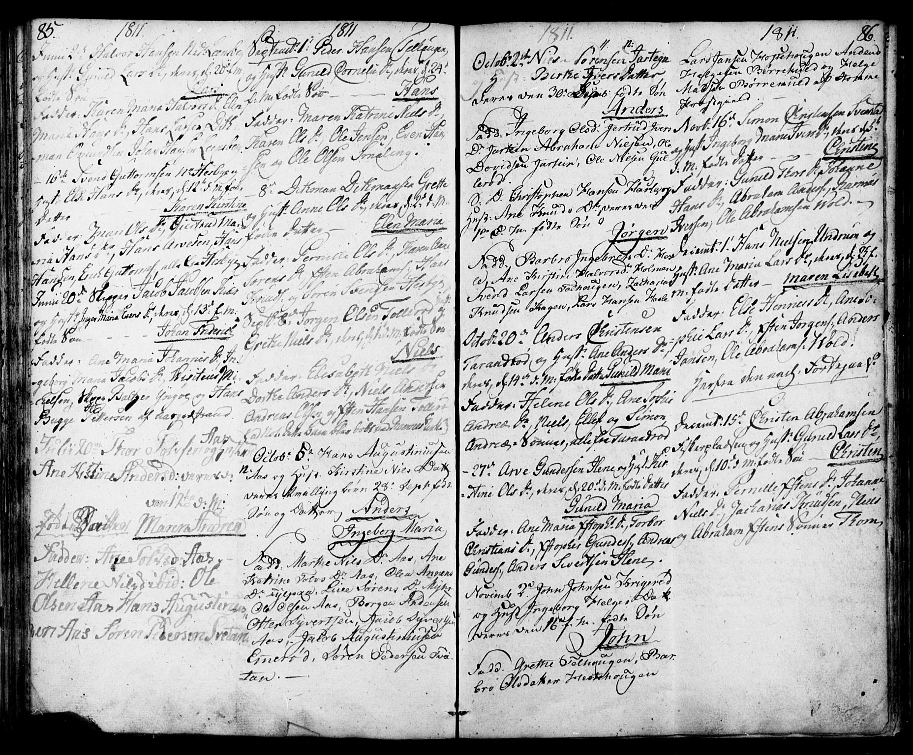 Sem kirkebøker, AV/SAKO-A-5/F/Fa/L0003: Parish register (official) no. I 3, 1799-1814, p. 85-86