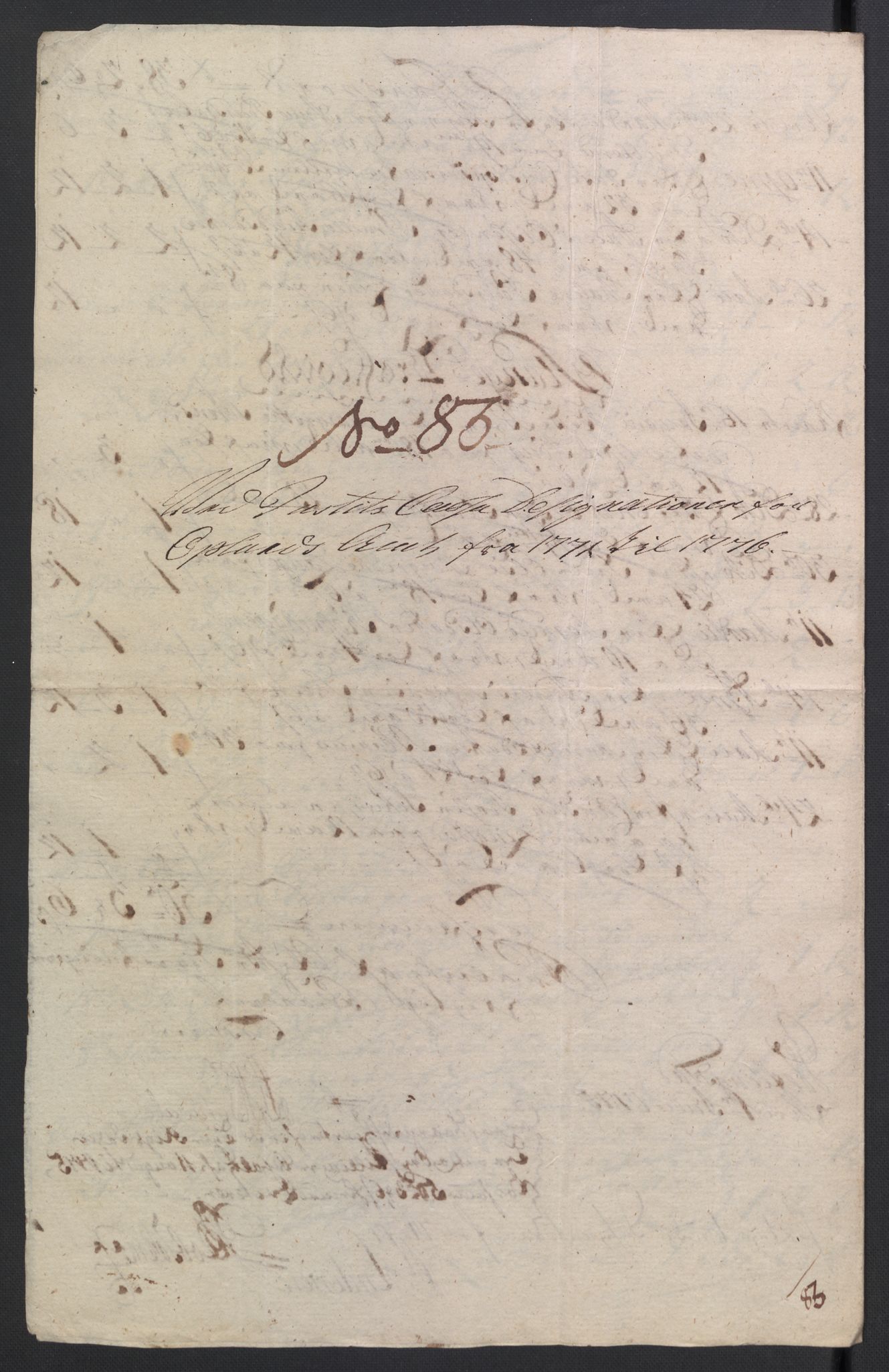 Rentekammeret inntil 1814, Reviderte regnskaper, Mindre regnskaper, AV/RA-EA-4068/Rb/L0014: Opplands amt, 1771-1779, p. 267