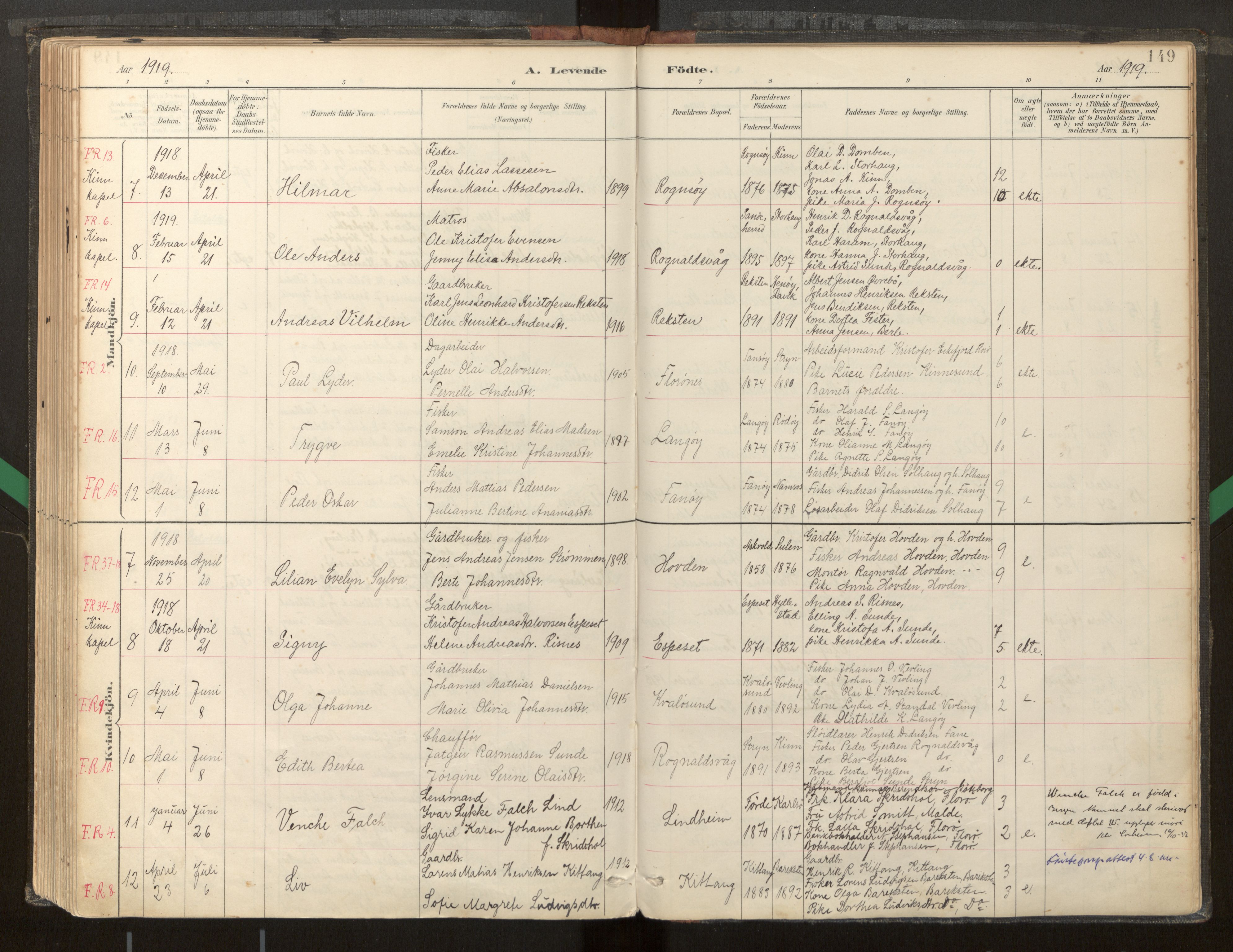 Kinn sokneprestembete, AV/SAB-A-80801/H/Haa/Haab/L0001: Parish register (official) no. B 1, 1886-1921, p. 149