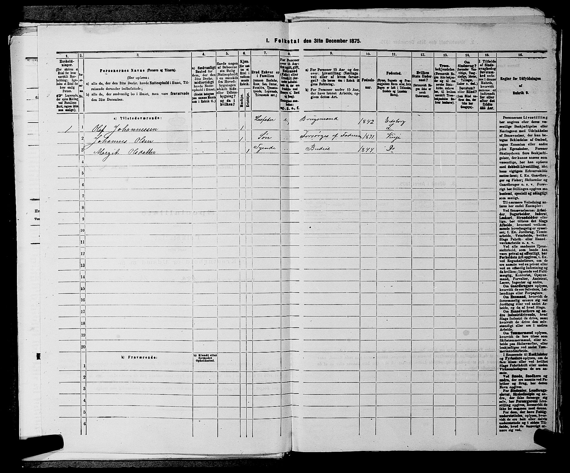 SAKO, 1875 census for 0833P Lårdal, 1875, p. 361