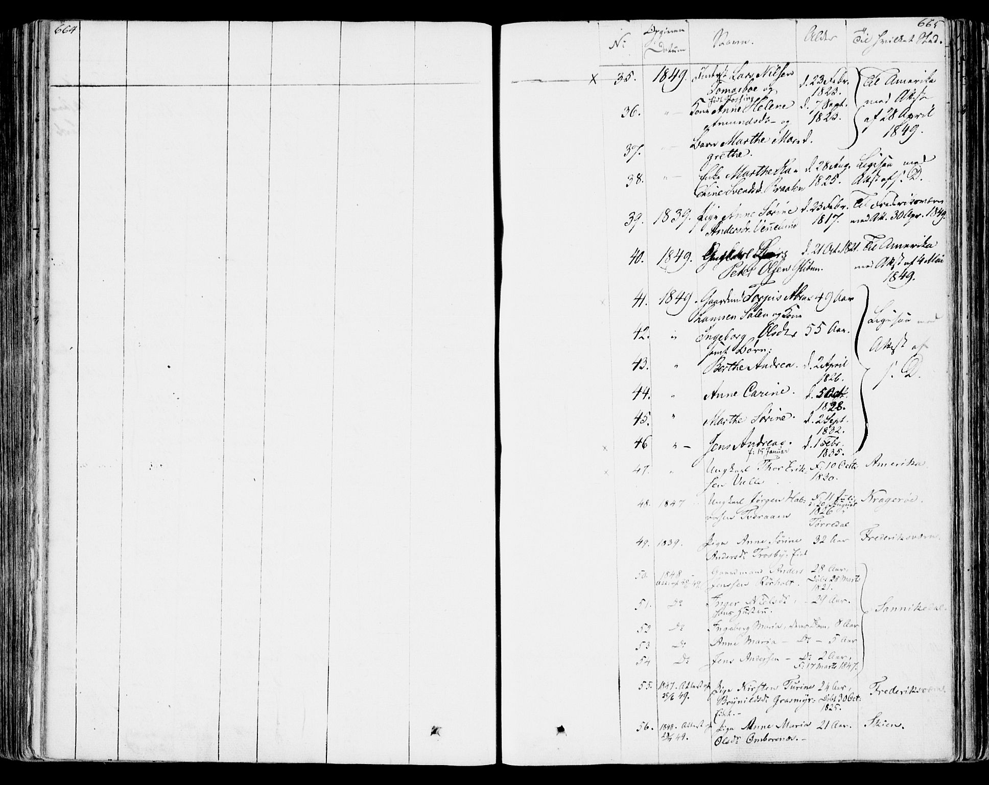 Bamble kirkebøker, SAKO/A-253/F/Fa/L0004: Parish register (official) no. I 4, 1834-1853, p. 664-665