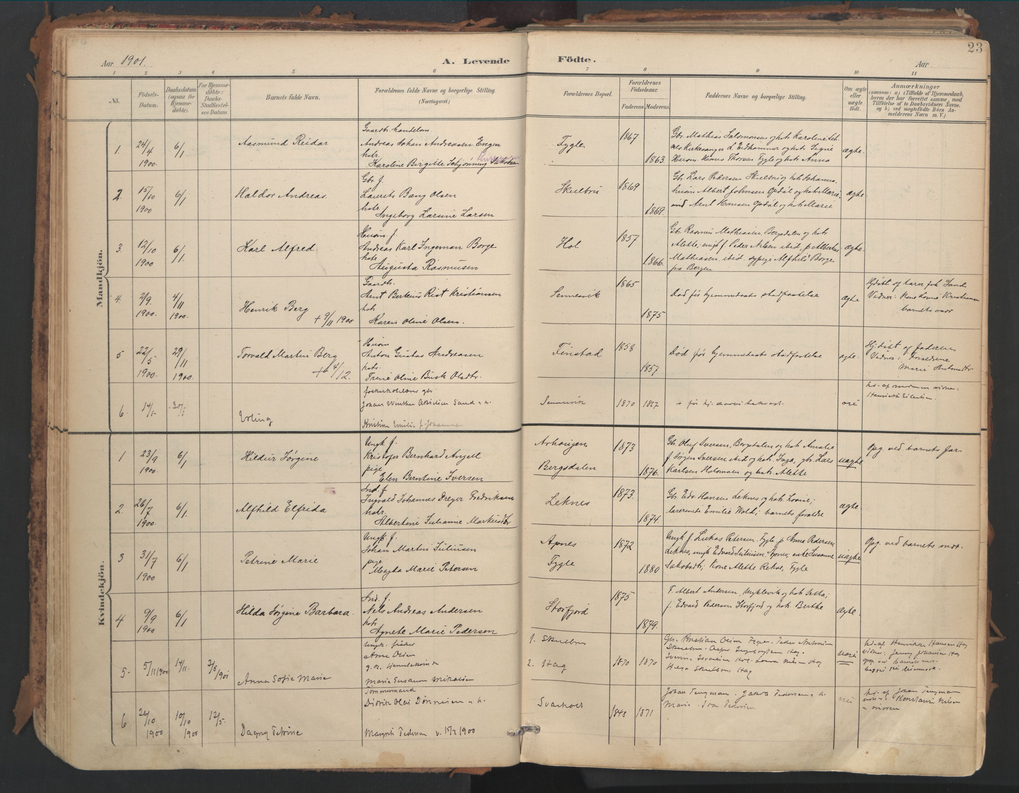 Ministerialprotokoller, klokkerbøker og fødselsregistre - Nordland, SAT/A-1459/882/L1180: Parish register (official) no. 882A02, 1897-1913, p. 23