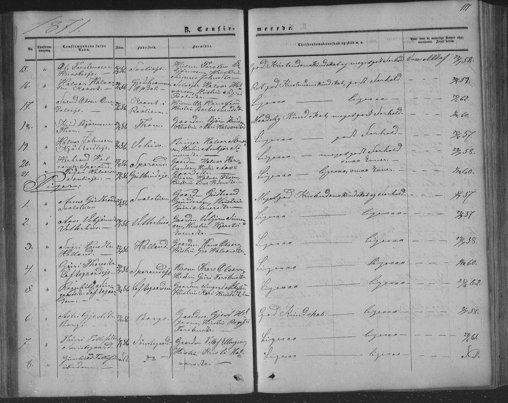 Nore kirkebøker, AV/SAKO-A-238/F/Fa/L0002: Parish register (official) no. I 2, 1856-1871, p. 117