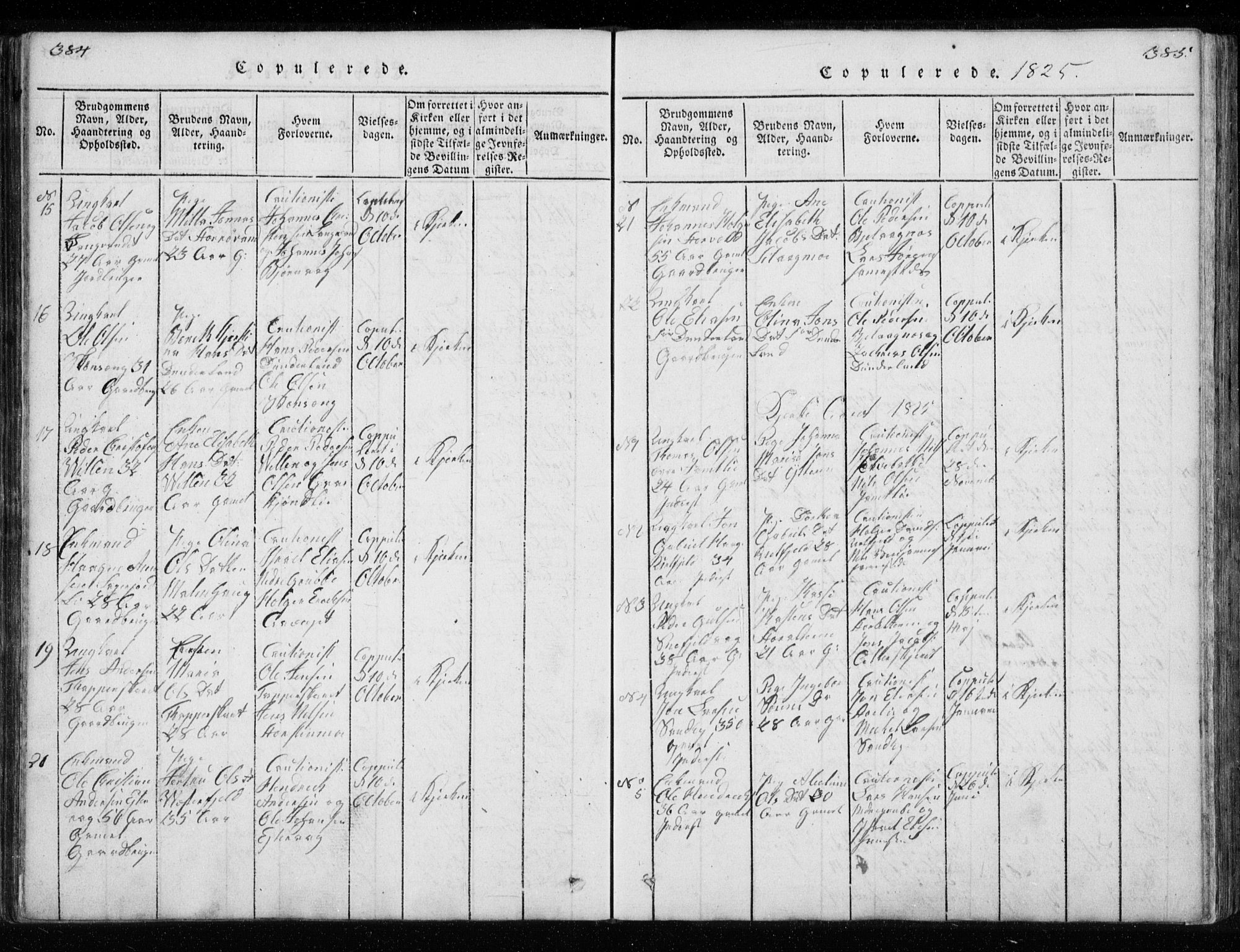 Ministerialprotokoller, klokkerbøker og fødselsregistre - Nordland, SAT/A-1459/827/L0412: Parish register (copy) no. 827C01, 1820-1841, p. 384-385