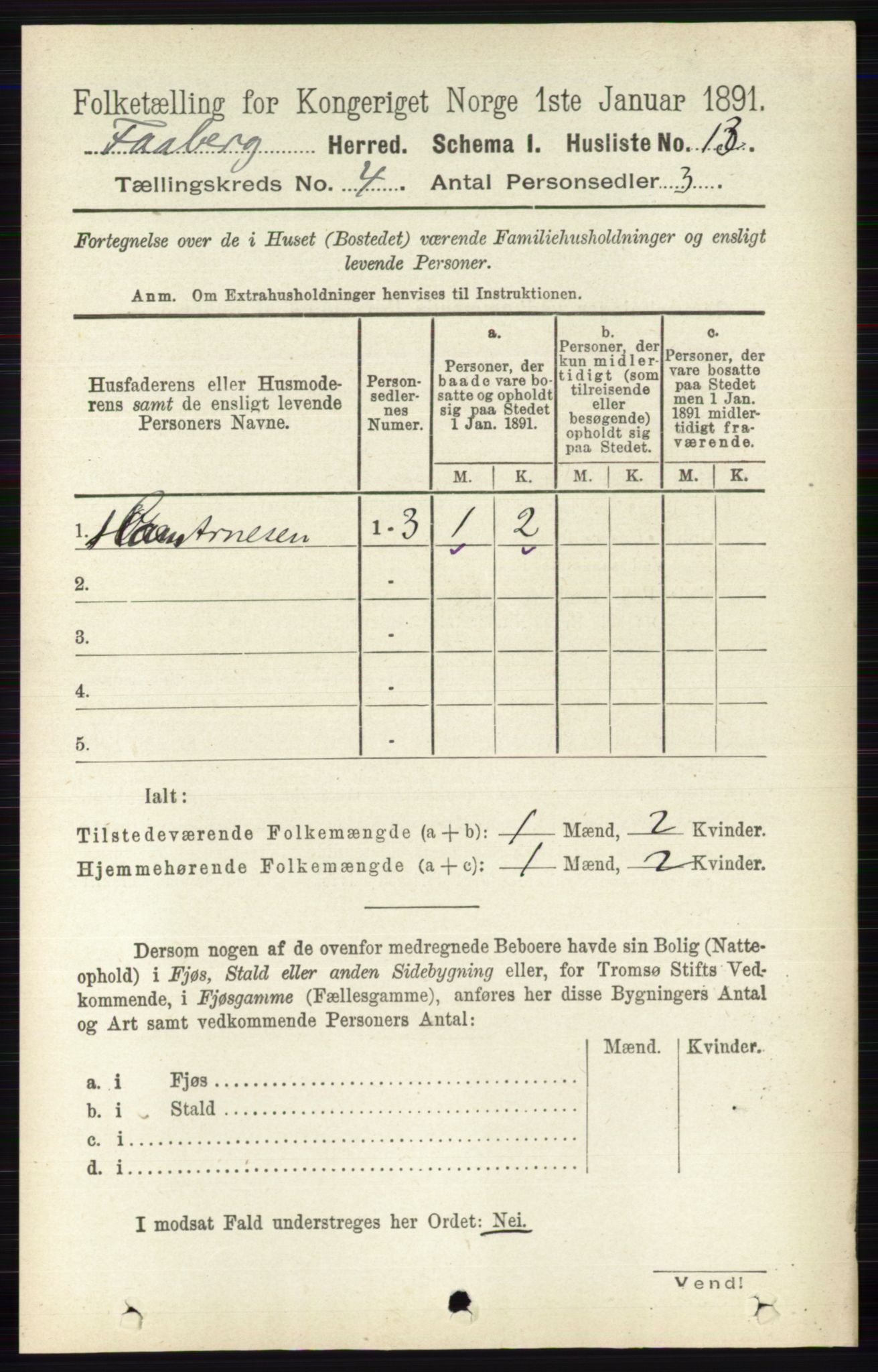 RA, 1891 census for 0524 Fåberg, 1891, p. 1178