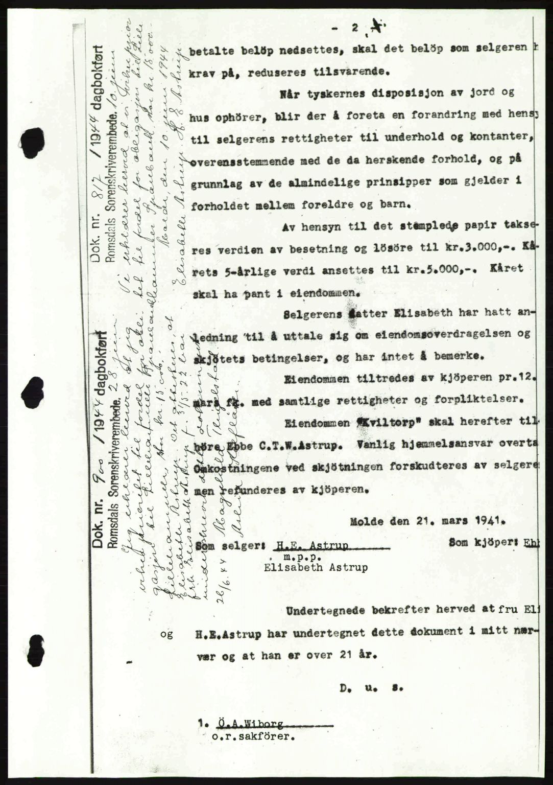 Romsdal sorenskriveri, SAT/A-4149/1/2/2C: Mortgage book no. A16, 1944-1944, Diary no: : 900/1944