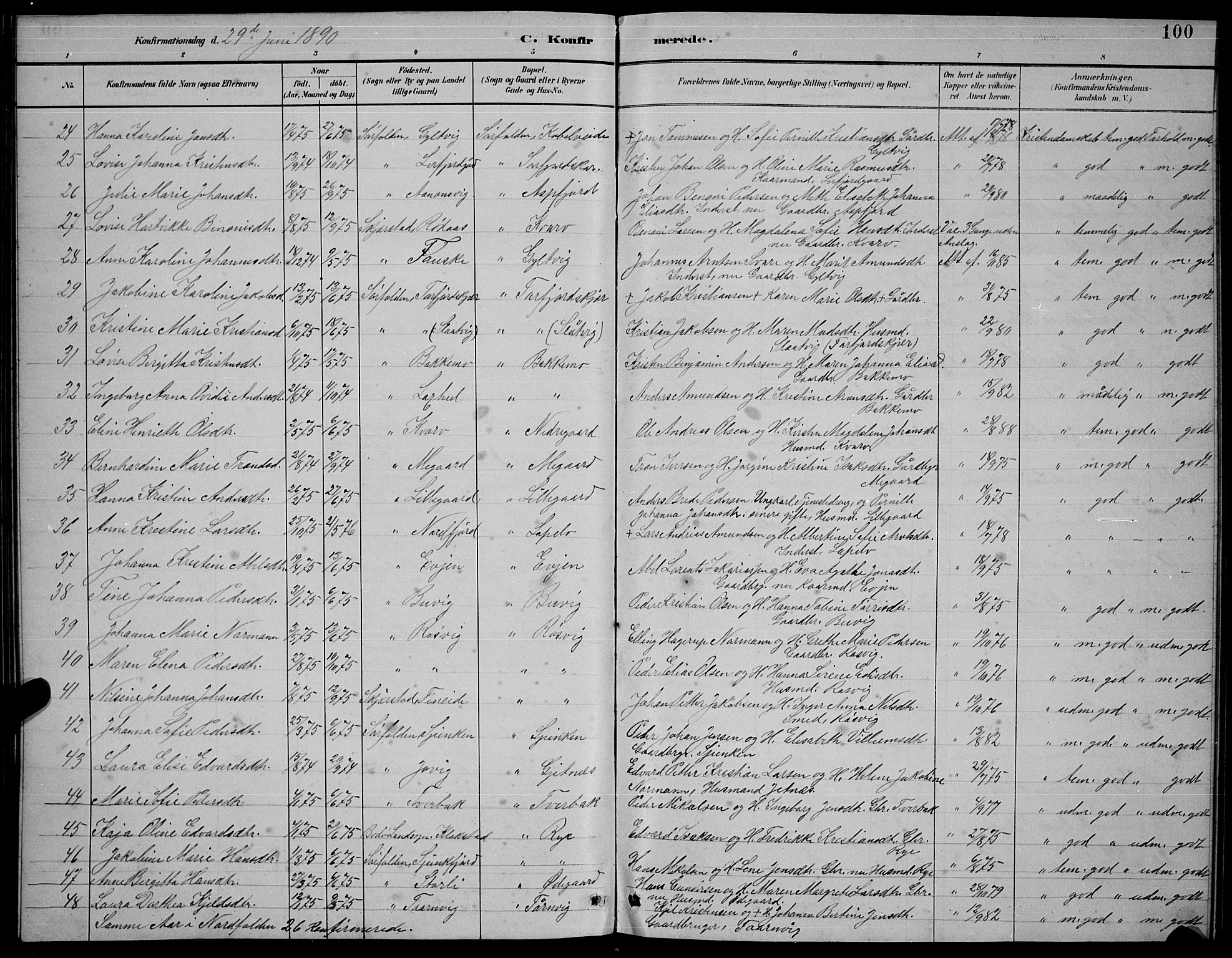 Ministerialprotokoller, klokkerbøker og fødselsregistre - Nordland, AV/SAT-A-1459/854/L0785: Parish register (copy) no. 854C01, 1883-1891, p. 100