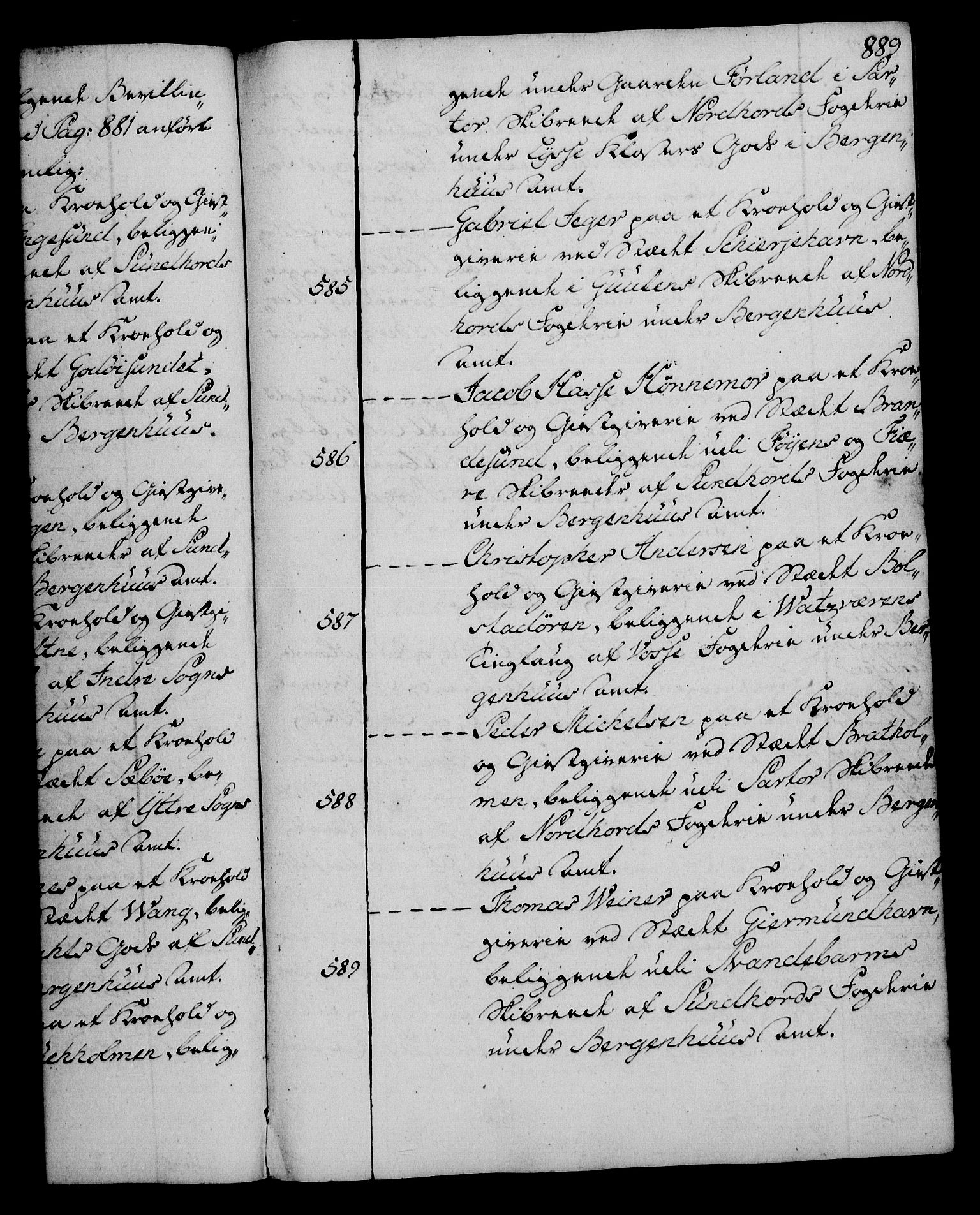 Rentekammeret, Kammerkanselliet, RA/EA-3111/G/Gg/Gga/L0006: Norsk ekspedisjonsprotokoll med register (merket RK 53.6), 1749-1759, p. 889