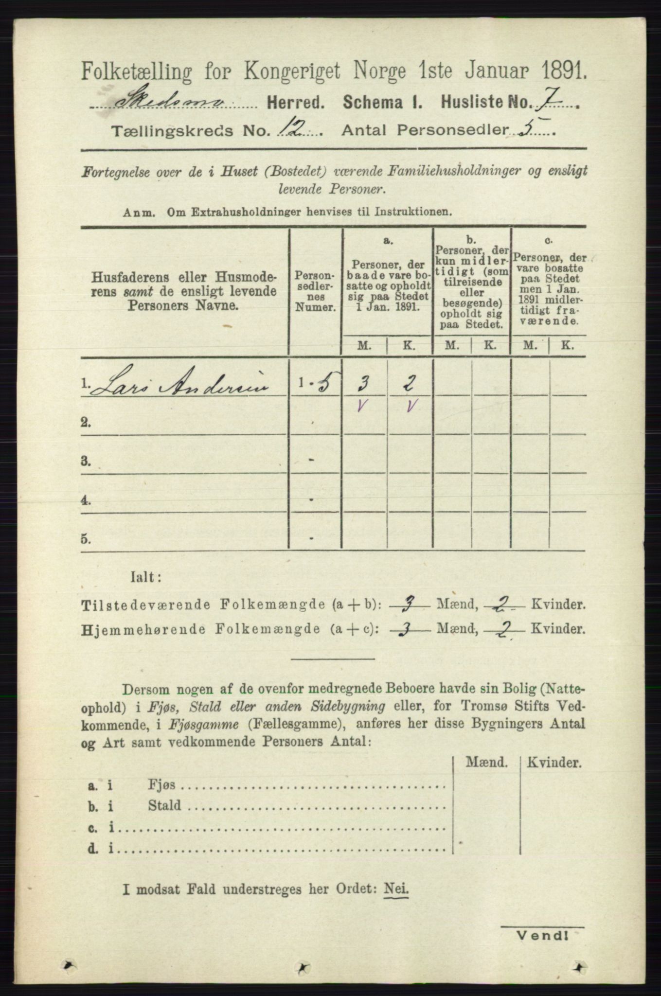 RA, 1891 census for 0231 Skedsmo, 1891, p. 6695