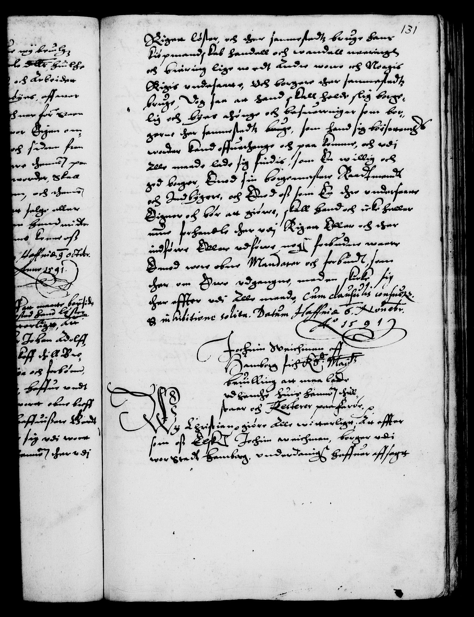 Danske Kanselli 1572-1799, RA/EA-3023/F/Fc/Fca/Fcaa/L0002: Norske registre (mikrofilm), 1588-1596, p. 131a