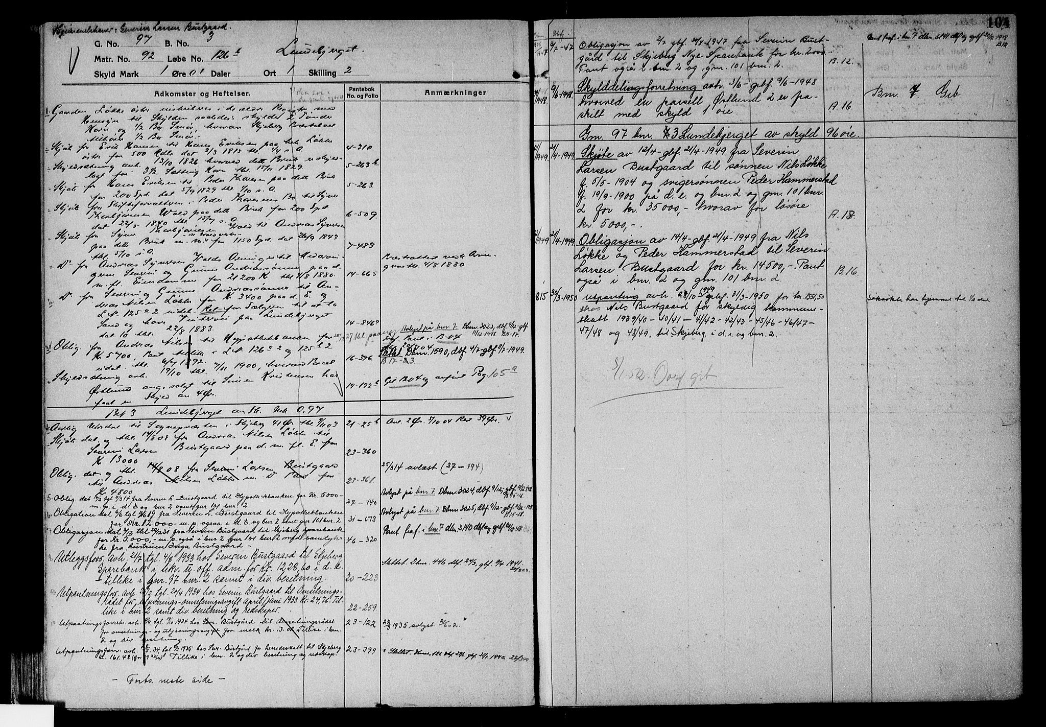 Tune sorenskriveri, AV/SAO-A-10470/G/Ga/Gab/Gabf/L0002a: Mortgage register no. VI 2a, 1910-1953, p. 104