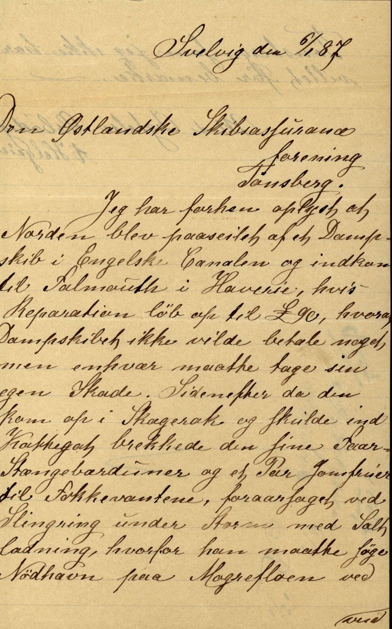 Pa 63 - Østlandske skibsassuranceforening, VEMU/A-1079/G/Ga/L0019/0006: Havaridokumenter / Sømand, Olaf Trygvason, Norden, Præsident, Protector, 1886, p. 24