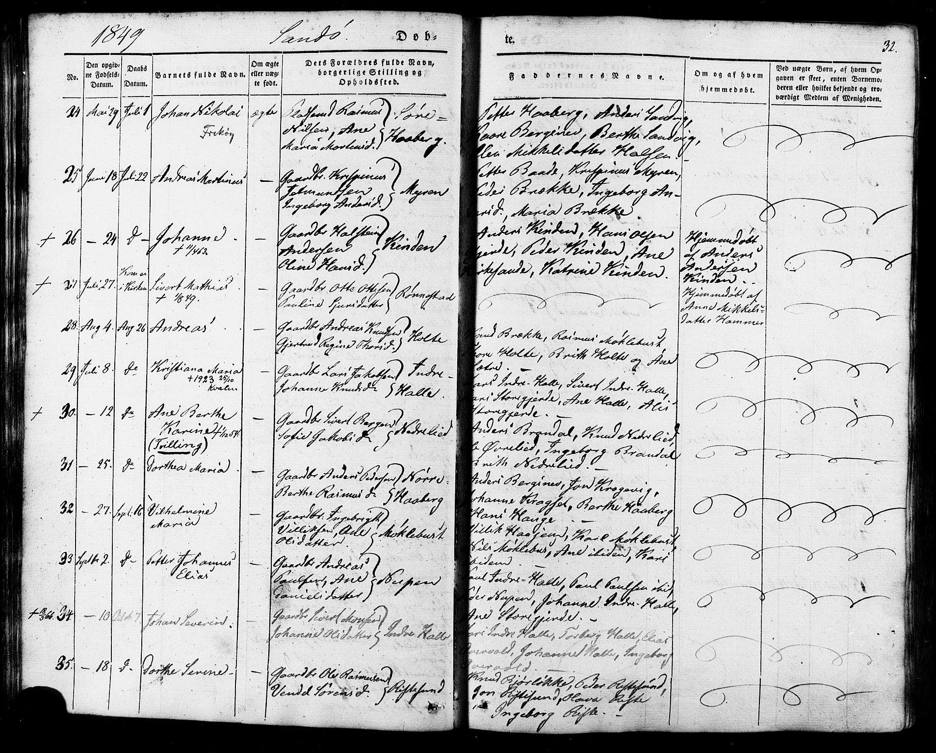 Ministerialprotokoller, klokkerbøker og fødselsregistre - Møre og Romsdal, AV/SAT-A-1454/503/L0034: Parish register (official) no. 503A02, 1841-1884, p. 32