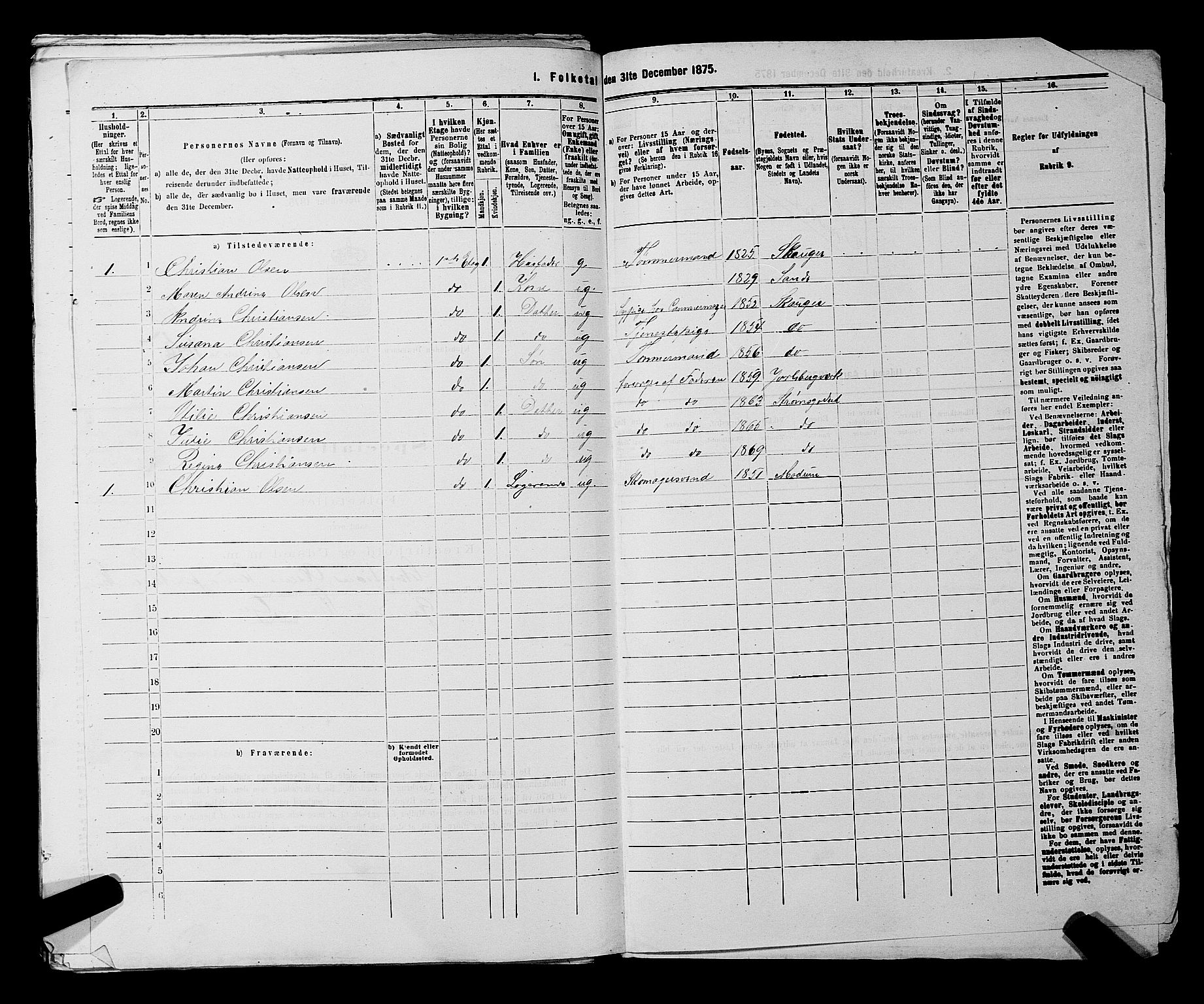 SAKO, 1875 census for 0602 Drammen, 1875, p. 2367