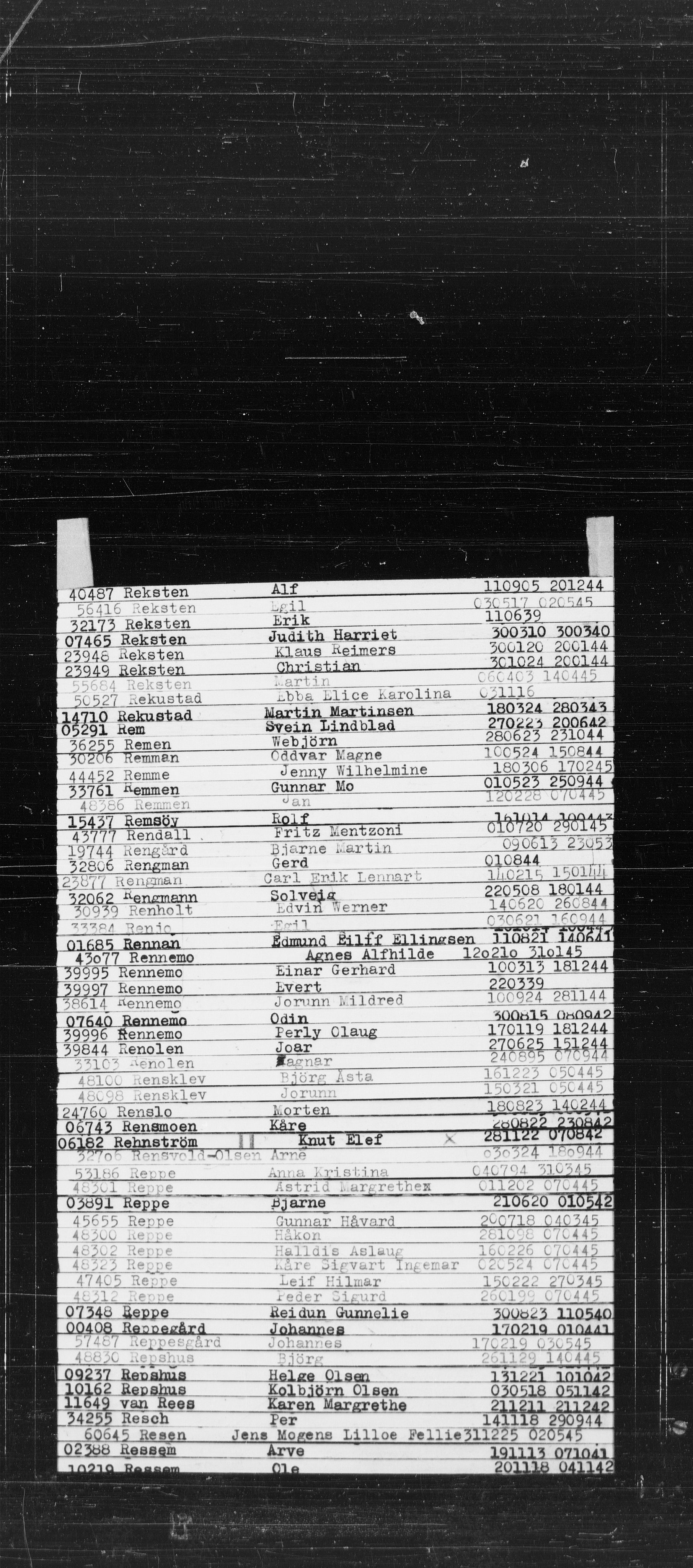 Utenriksstasjonene, Legasjonen i Stockholm, Flyktningkontoret, AV/RA-S-6753/V/Va/L0022: Alfabetisk register til Kjesäterkartoteket, 1940-1945, p. 727