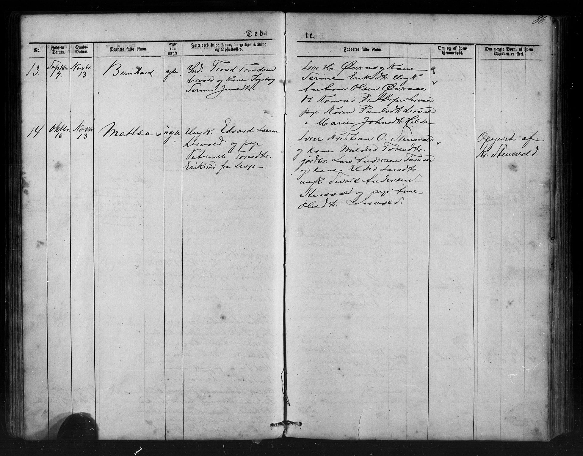 Ministerialprotokoller, klokkerbøker og fødselsregistre - Møre og Romsdal, SAT/A-1454/552/L0638: Parish register (copy) no. 552C01, 1867-1902, p. 86
