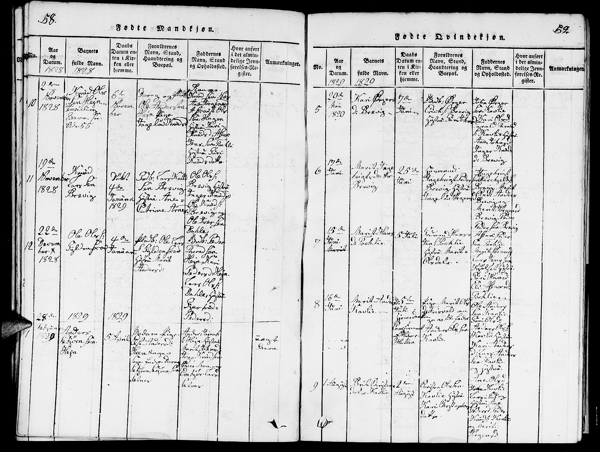 Ministerialprotokoller, klokkerbøker og fødselsregistre - Møre og Romsdal, AV/SAT-A-1454/545/L0587: Parish register (copy) no. 545C01, 1818-1836, p. 58-59